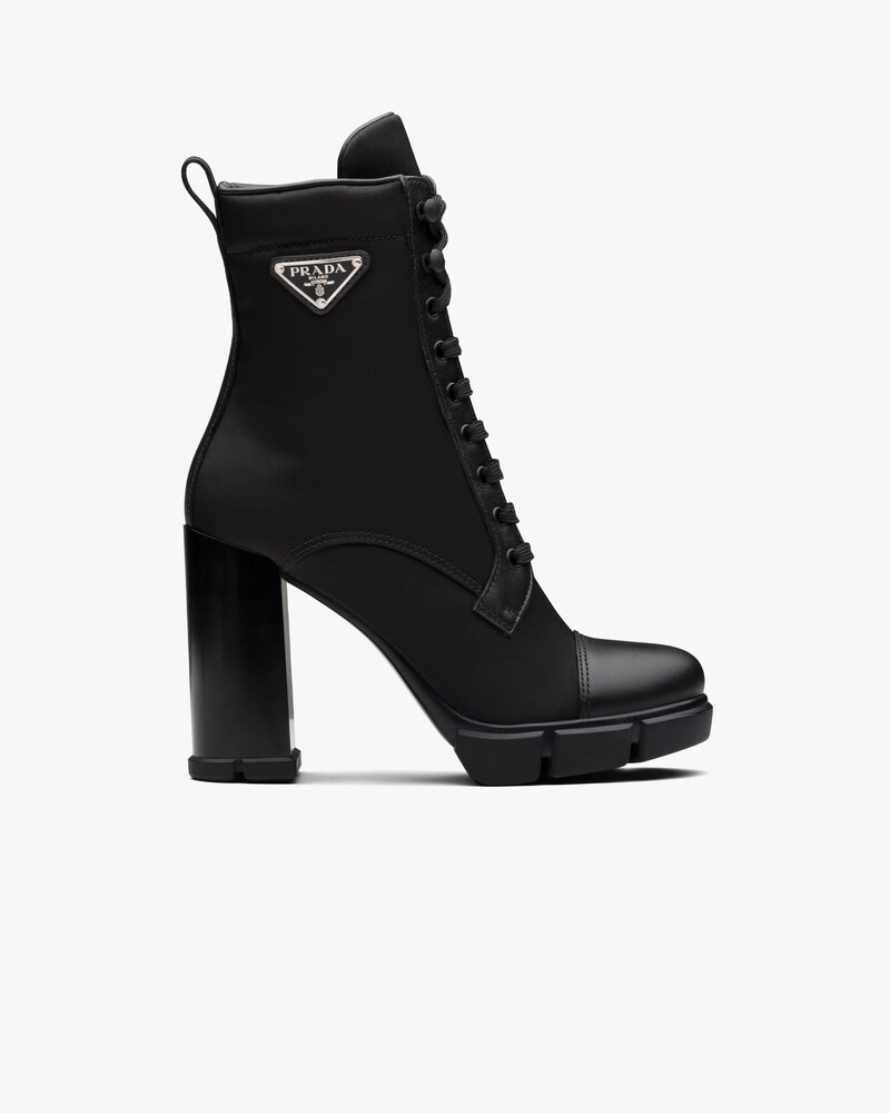 prada boots white and pink