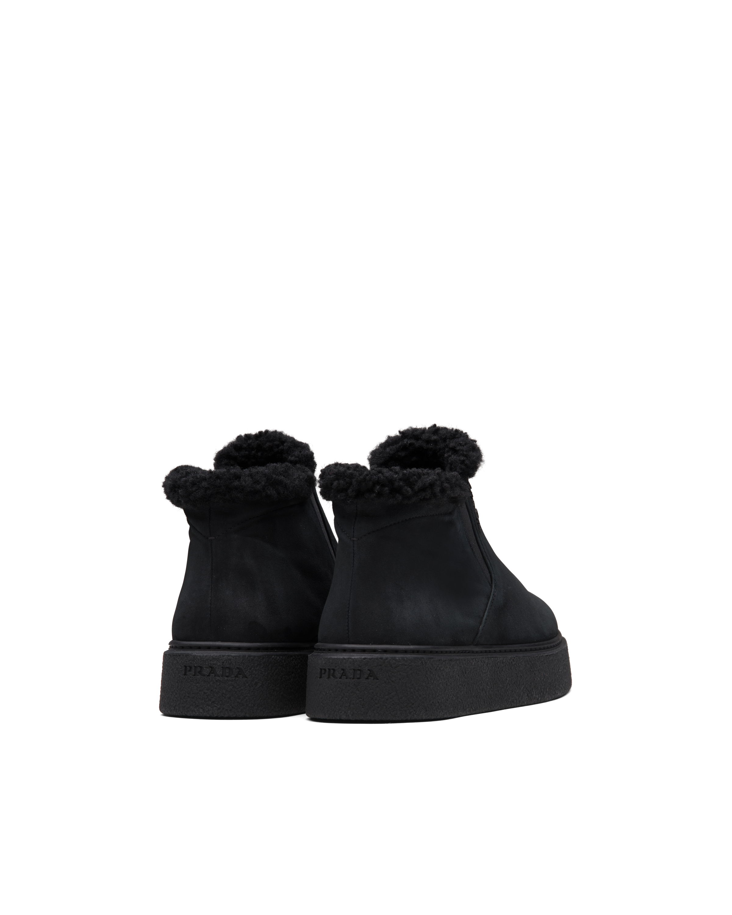 prada black suede booties