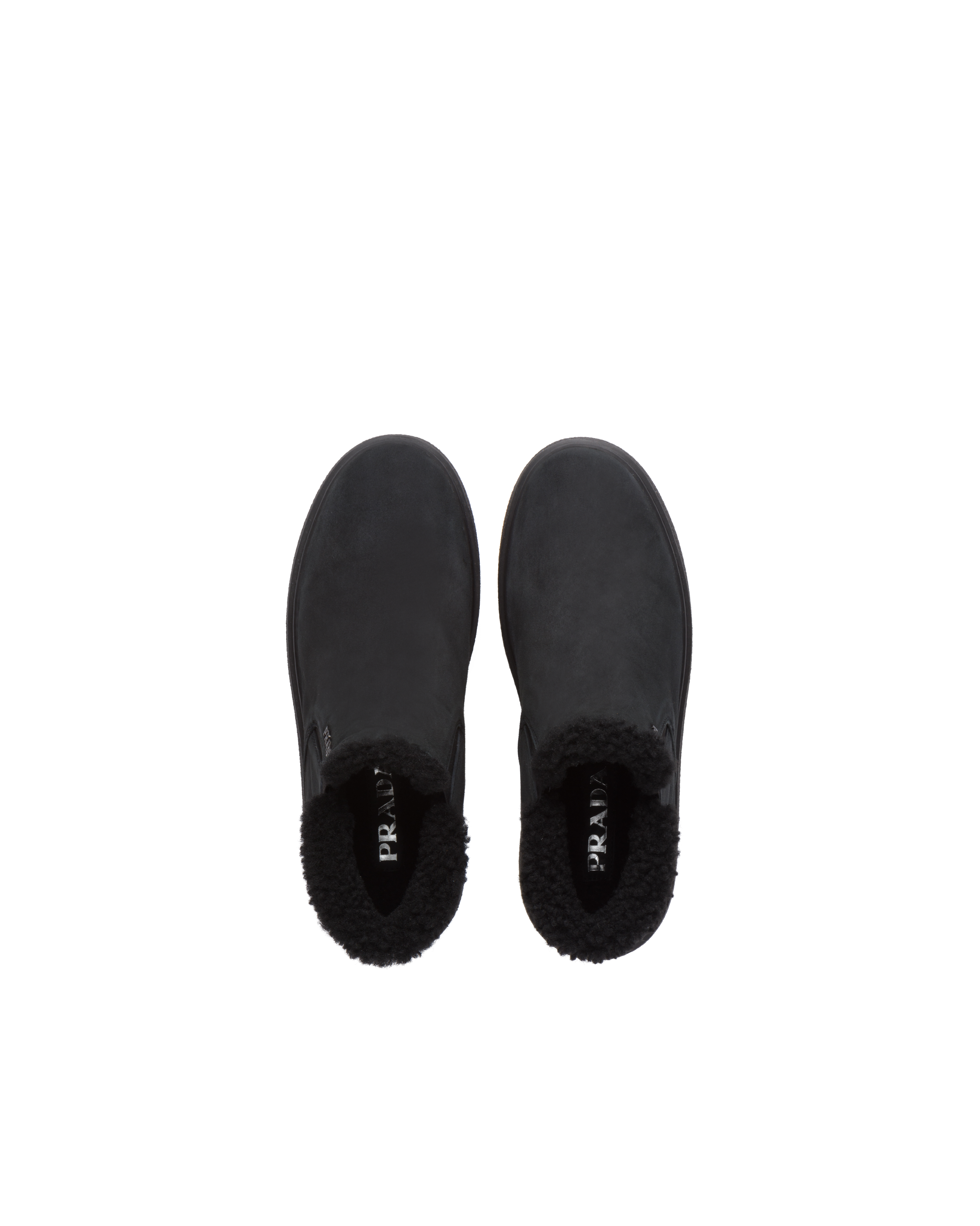 prada black suede booties