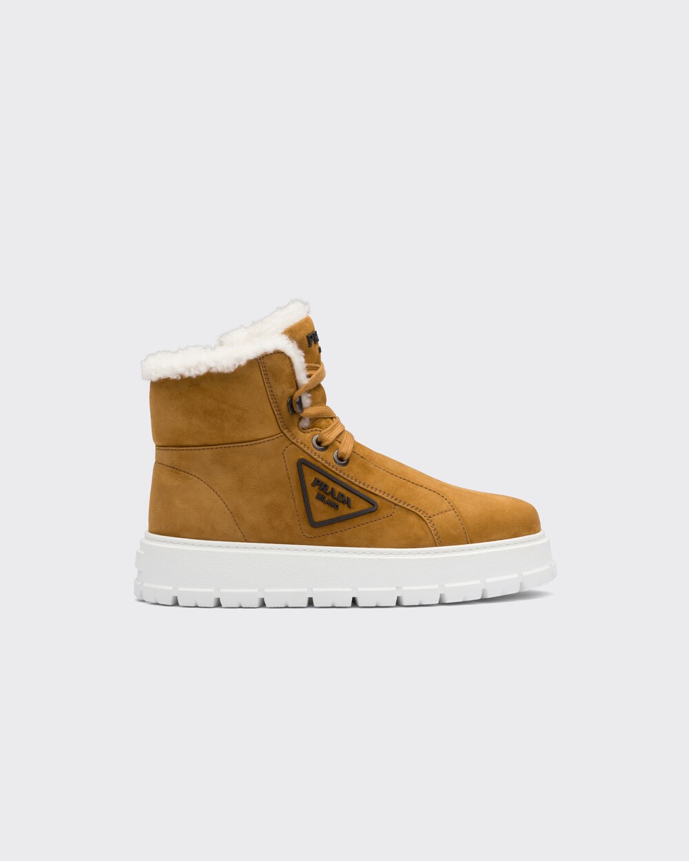 Botines con cordones de ante Coñac | Prada
