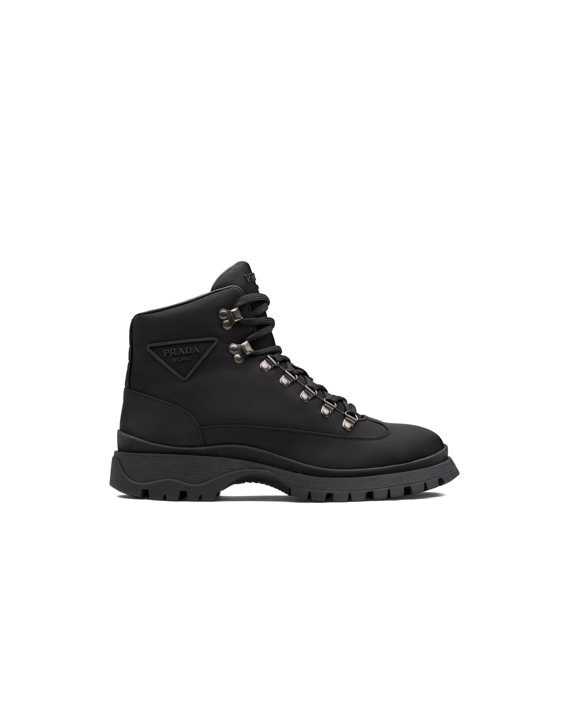 Black Brixxen Re-Nylon Gabardine hiking boots | Prada