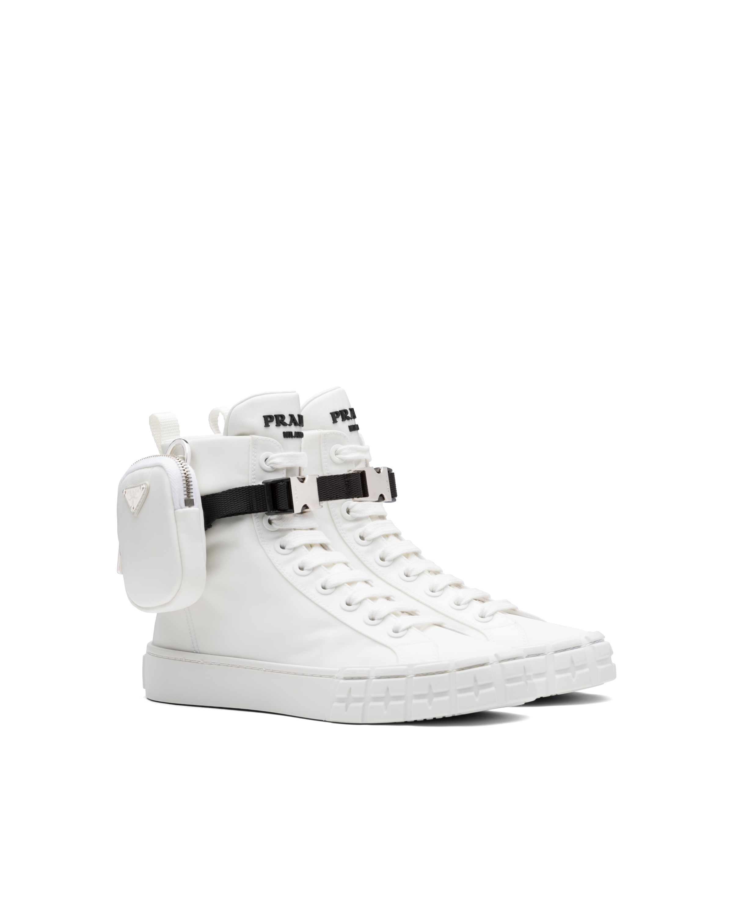 prada white high top sneakers