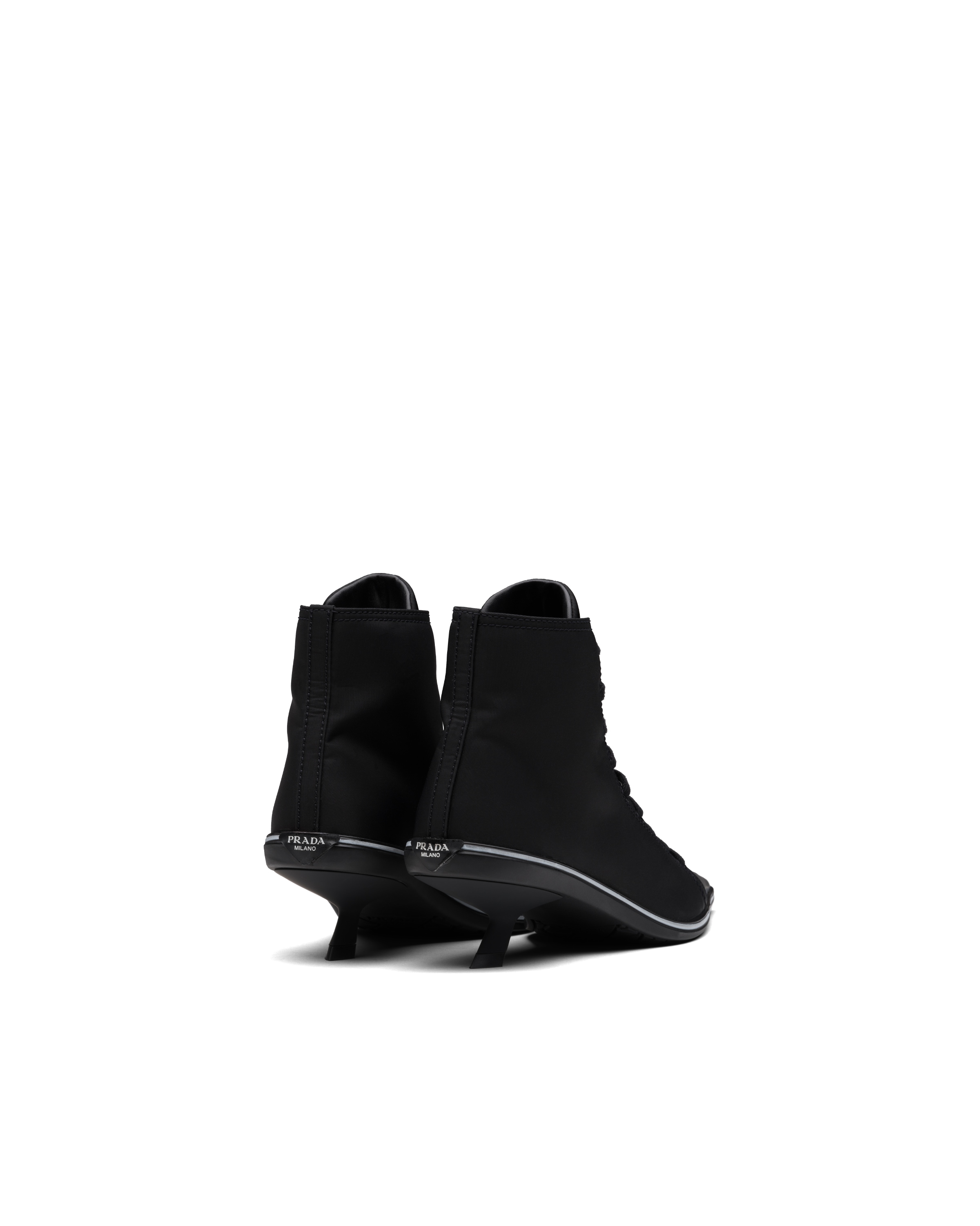 Black Prada Synthesis heeled hightop sneakers Prada