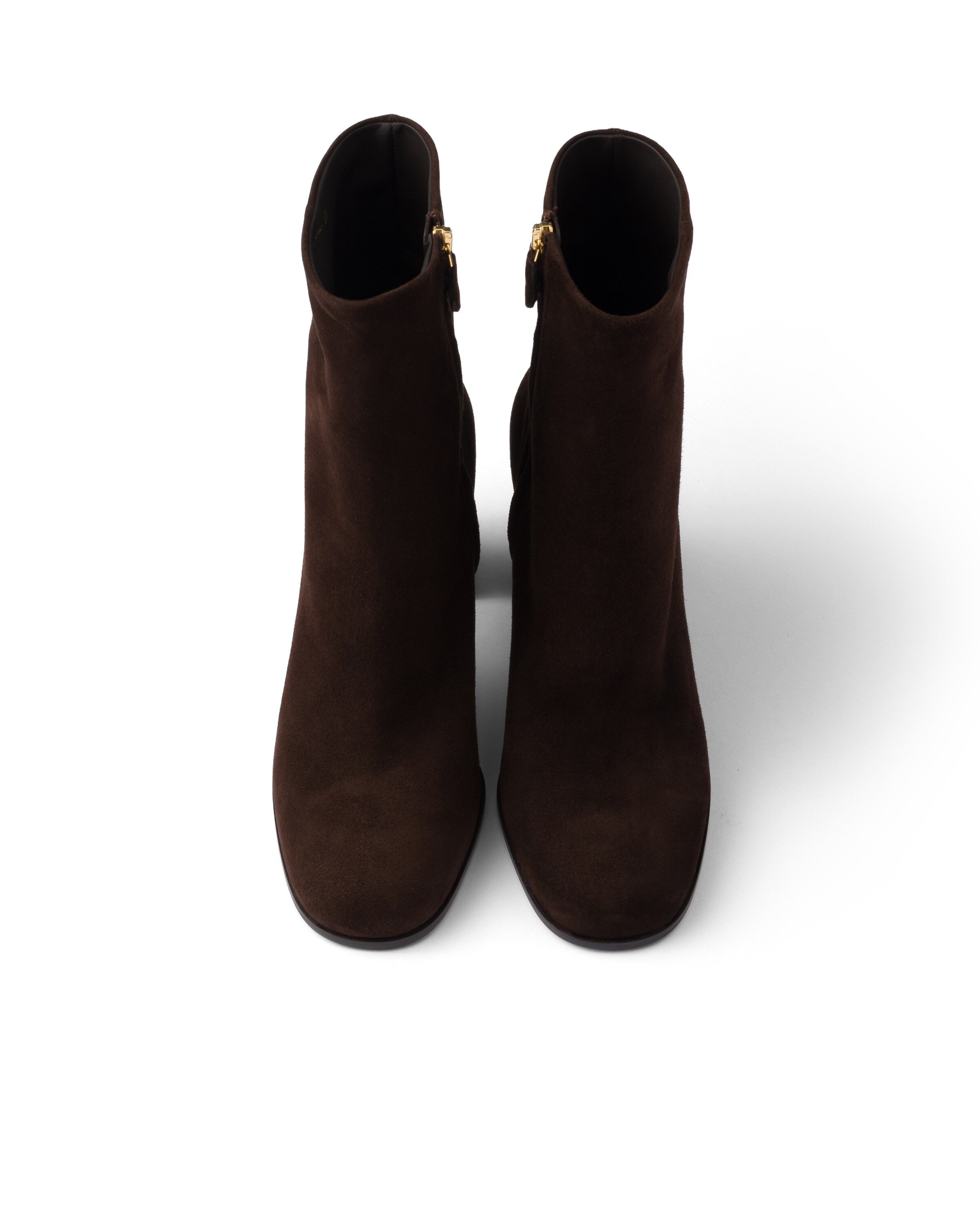 Prada Womens Brown Brand-plaque Suede Heeled Ankle Boots Eur 36 / 3 Uk In Multi