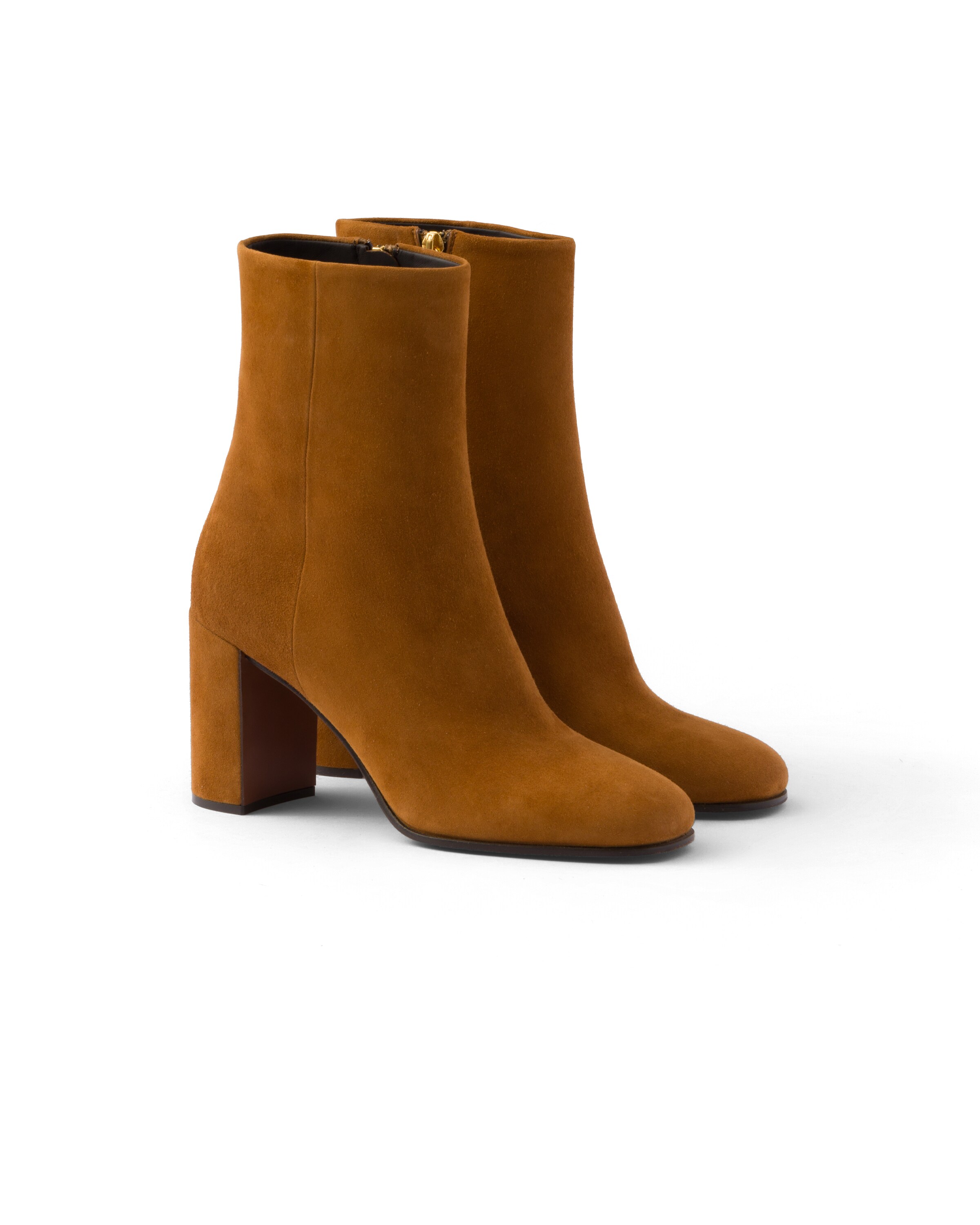 Prada Stivaletti In Pelle Scamosciata, Donna, Cognac, Taglia 38,5