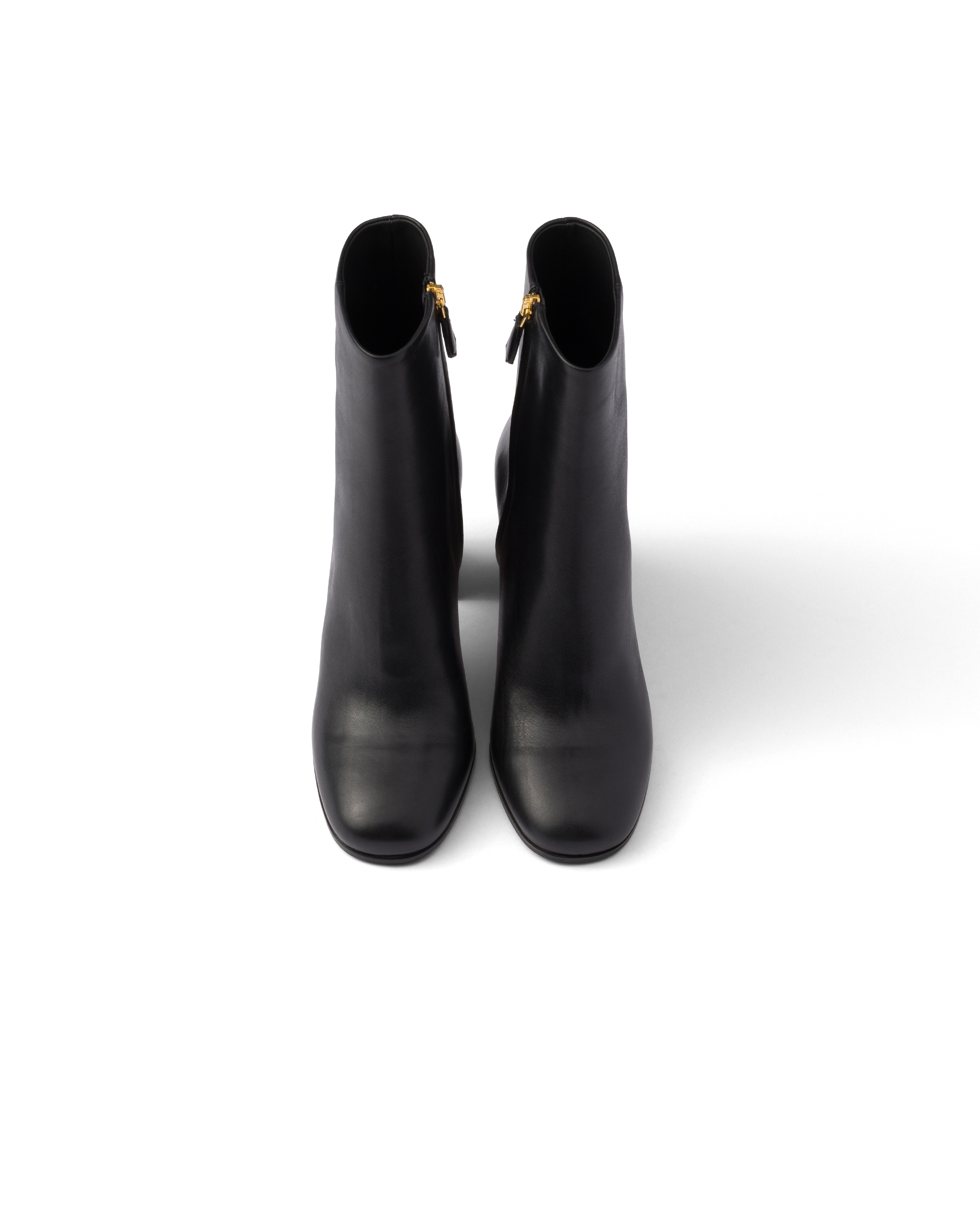 Prada Leather Booties In Black