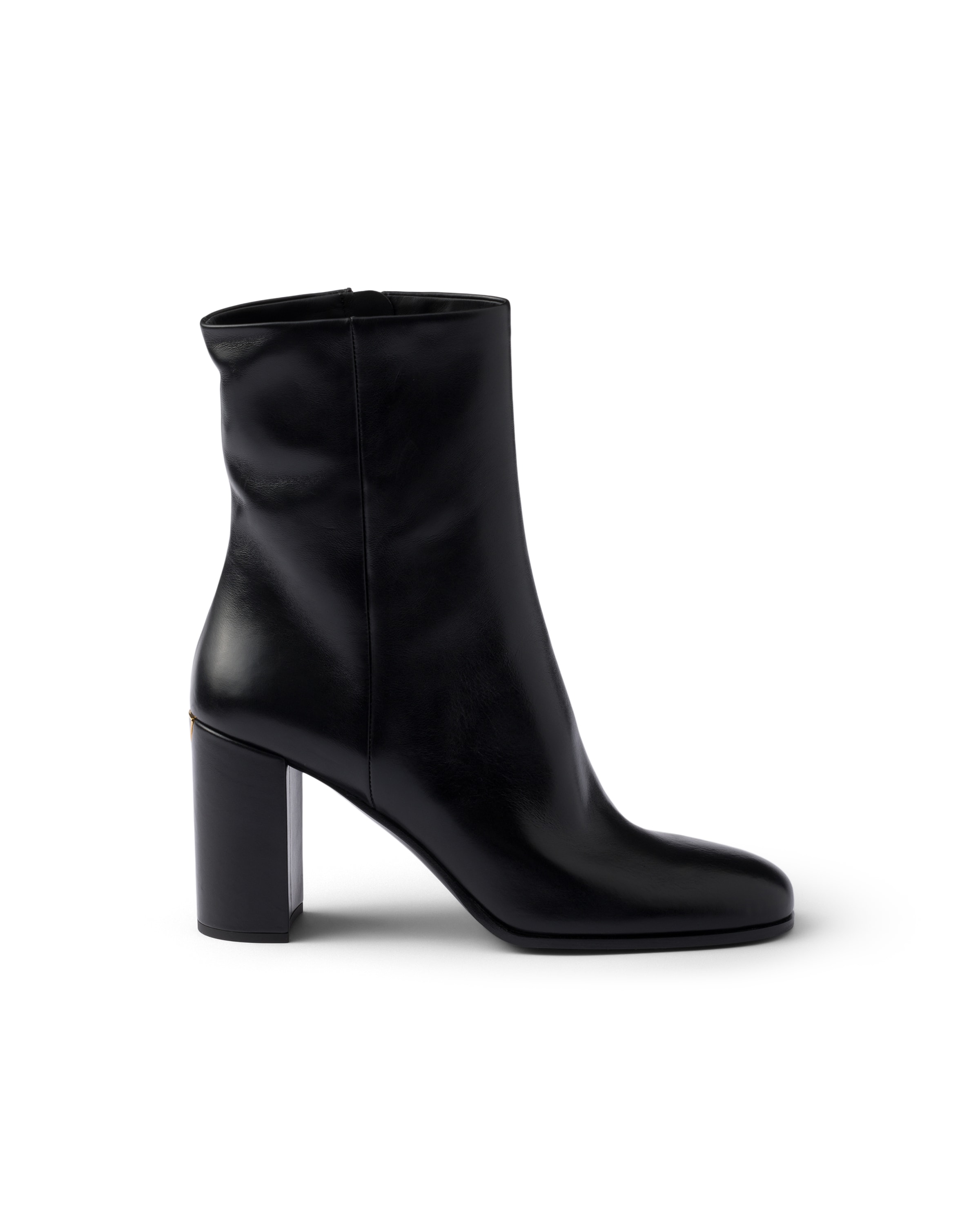 Prada 85 Leather Ankle Boots In Multi