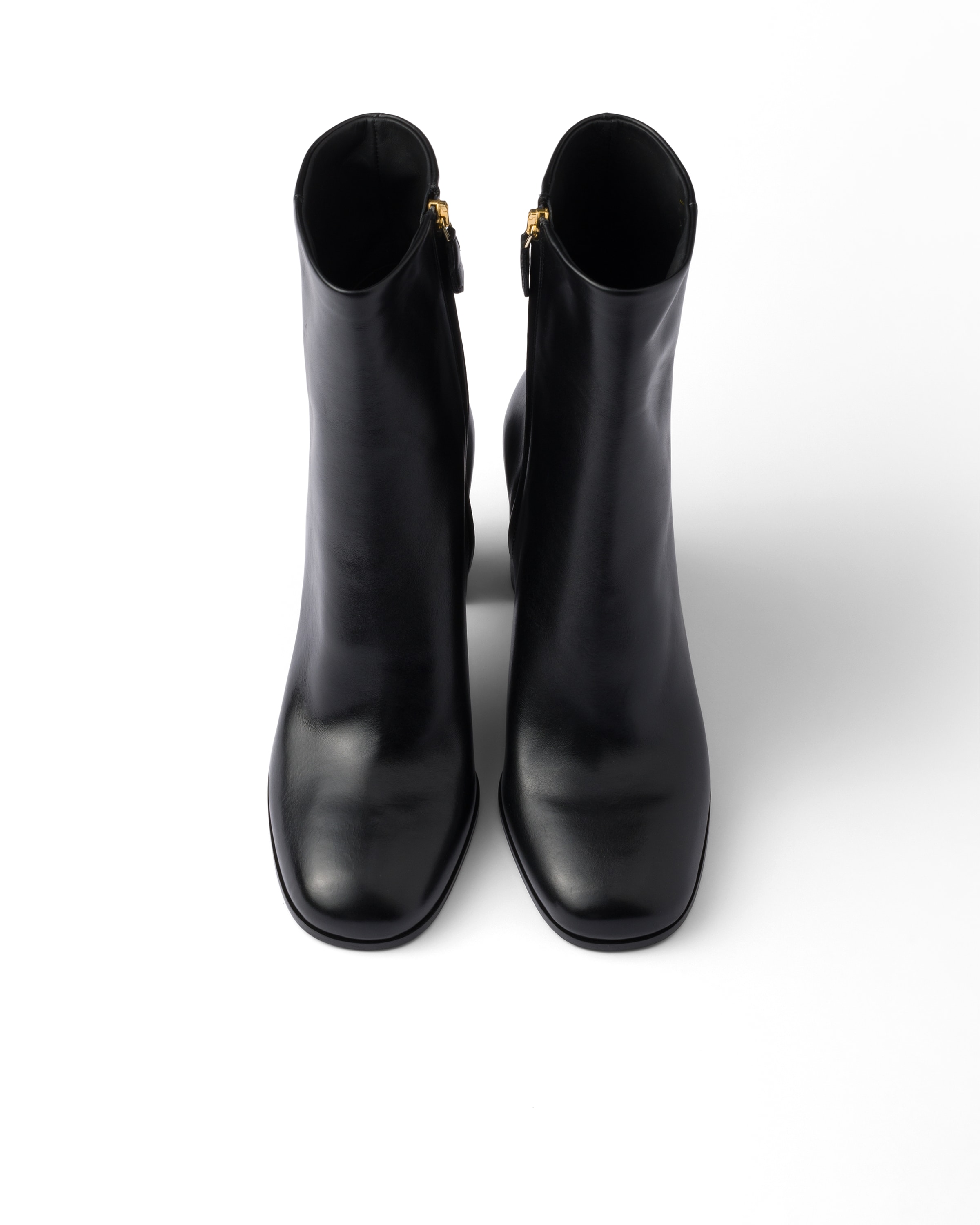 Prada 85 Leather Ankle Boots In Multi