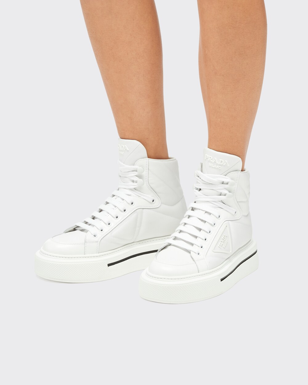 leather high top sneaker