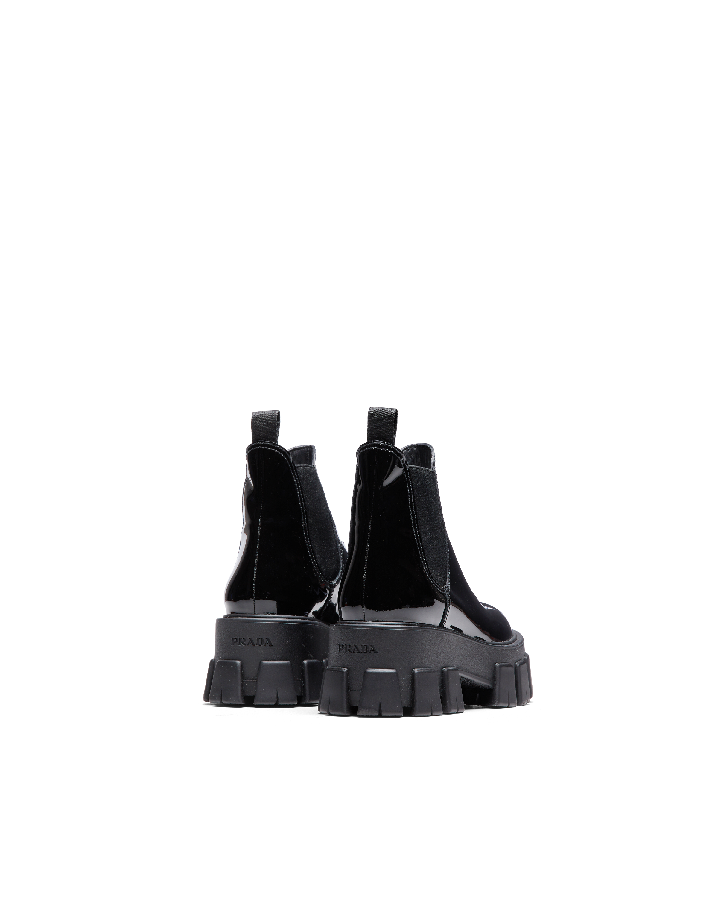 prada patent leather booties
