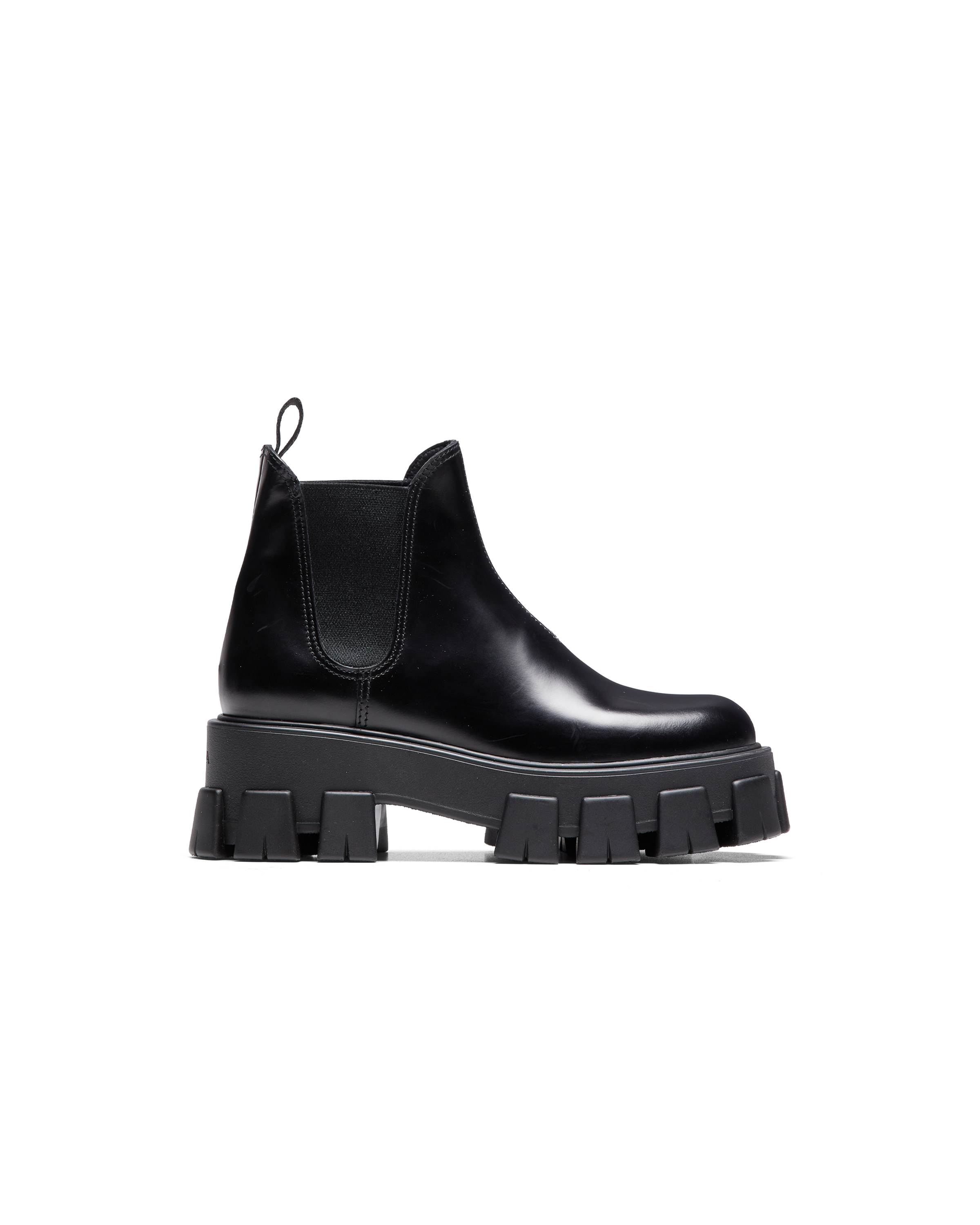 Monolith brushed leather booties | Prada