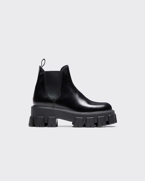 Prada 55 leather ankle boots clearance