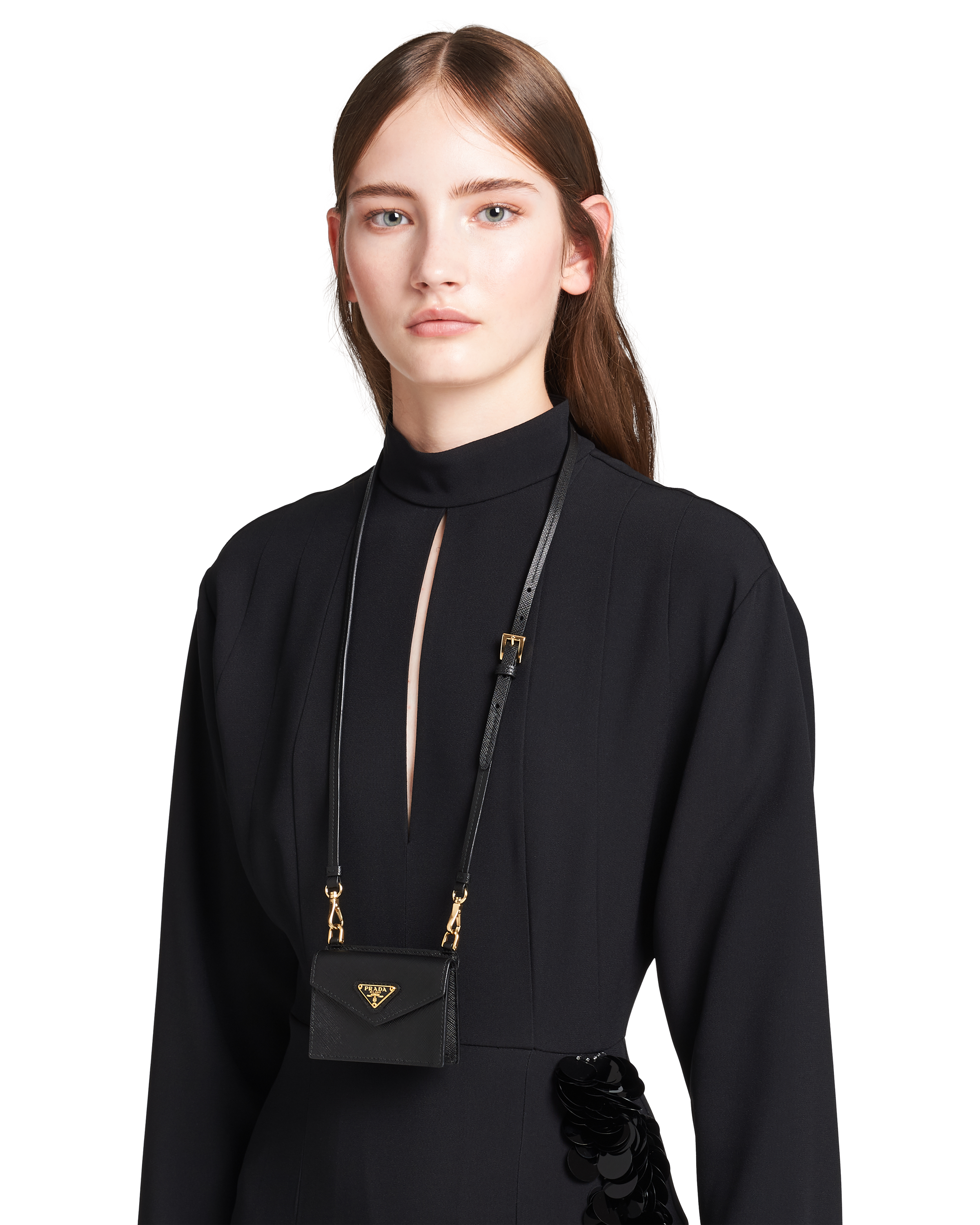 Prada saffiano necklace Clearance