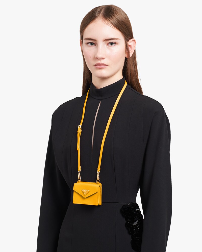 prada saffiano leather badge holder