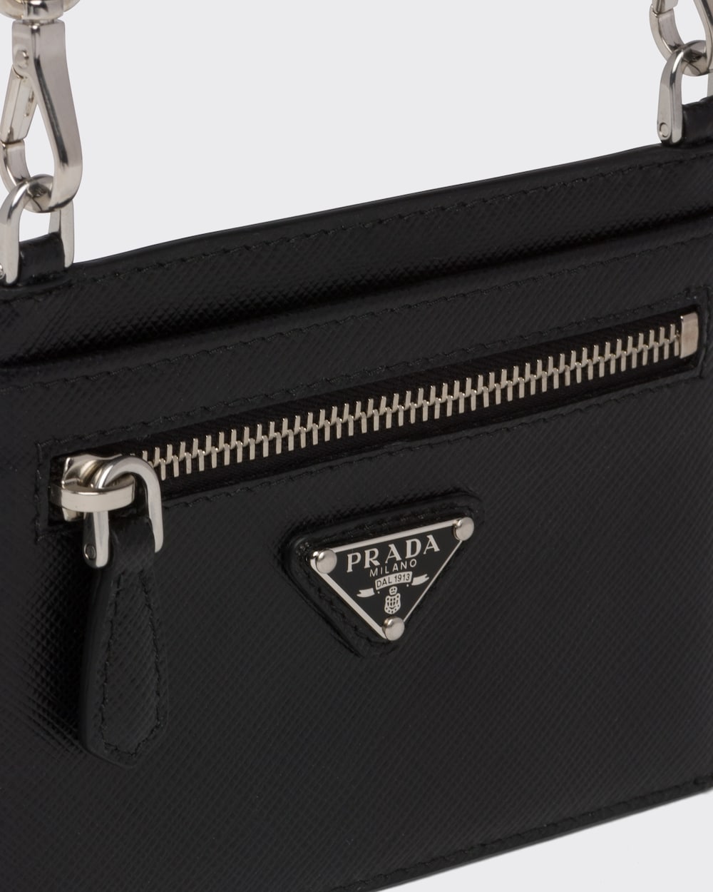 prada logo plaque card holder