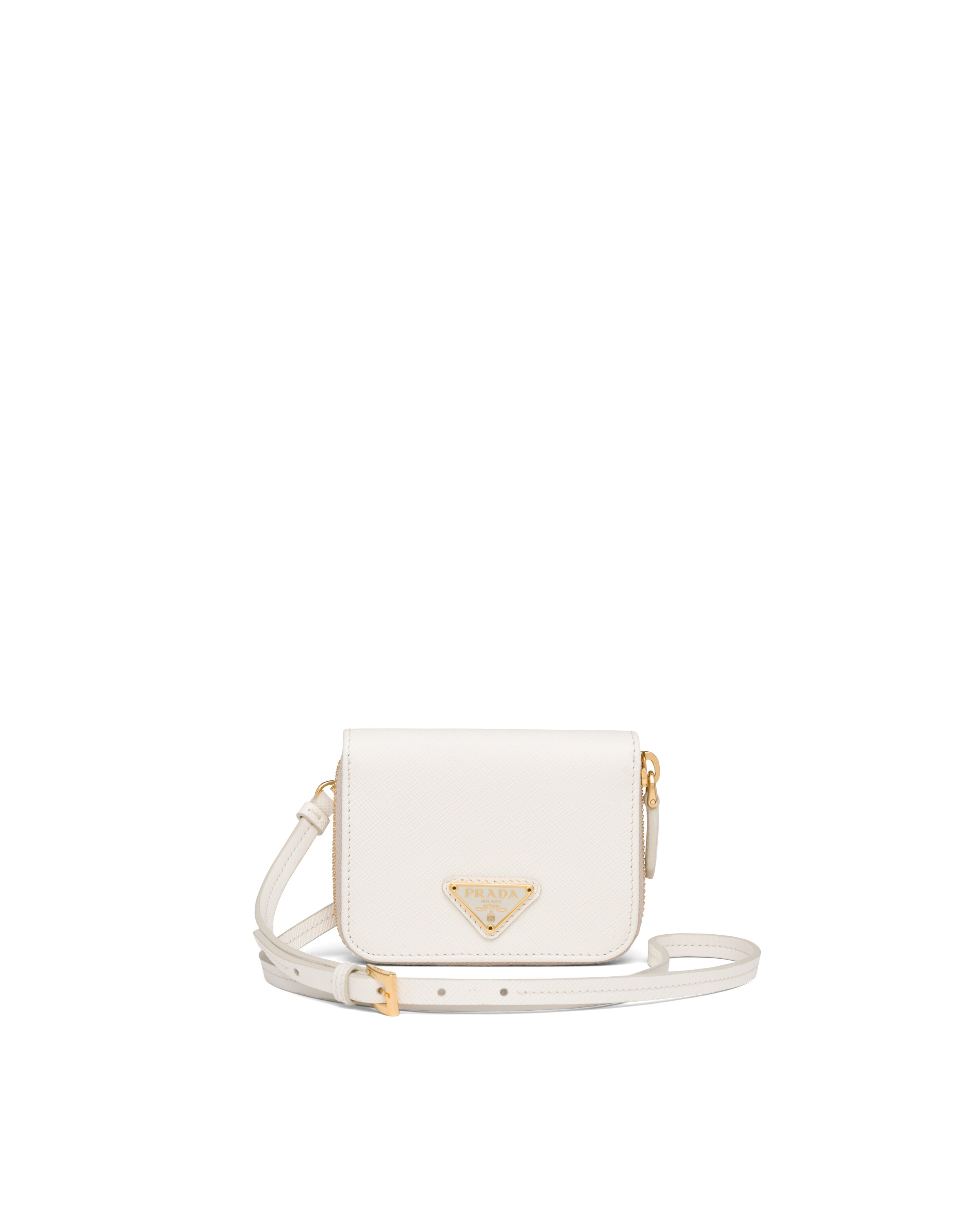 White Wallet with shoulder strap Prada