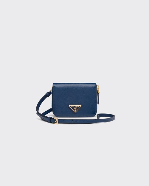 ブルー ショルダーストラップ付 財布 | Prada