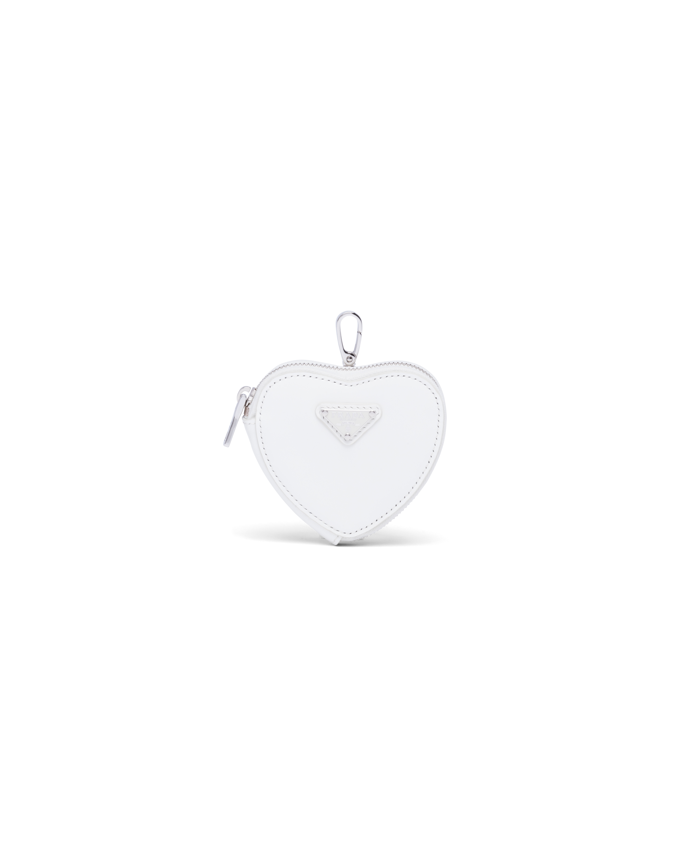 バッグ PRADA Heart mini pouch white Prada Brushed Leather Heart Mini-pouch In White | ModeSens