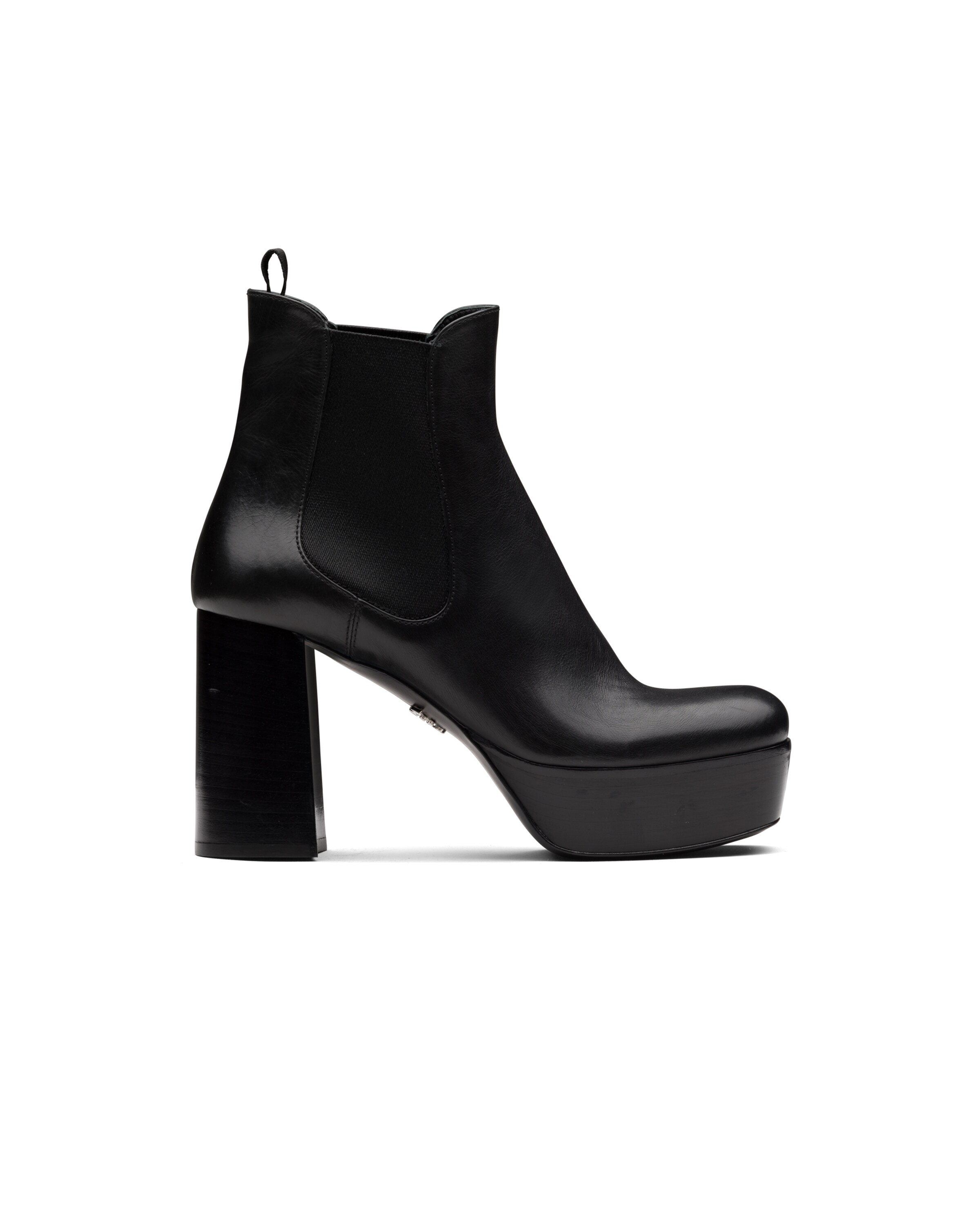 prada denim laced booties