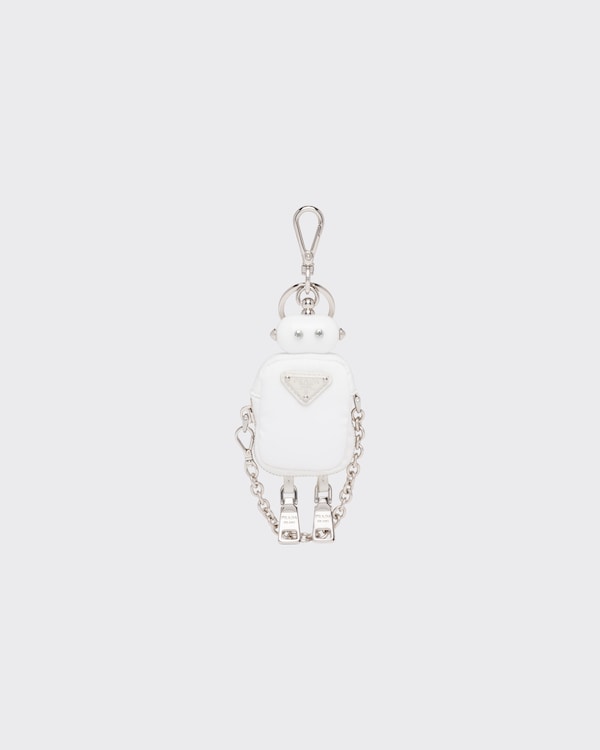 【希少】PRADA Re-Nylon ロボット バッグ チャーム ホワイト White Re-Nylon robot bag charm | PRADA