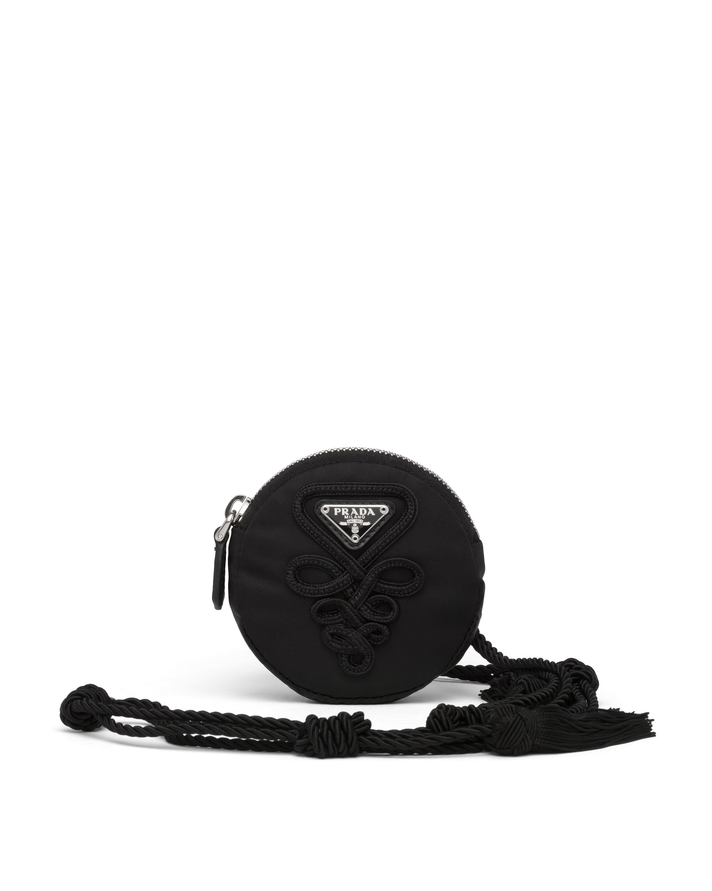 Embroidered nylon necklace bag Prada