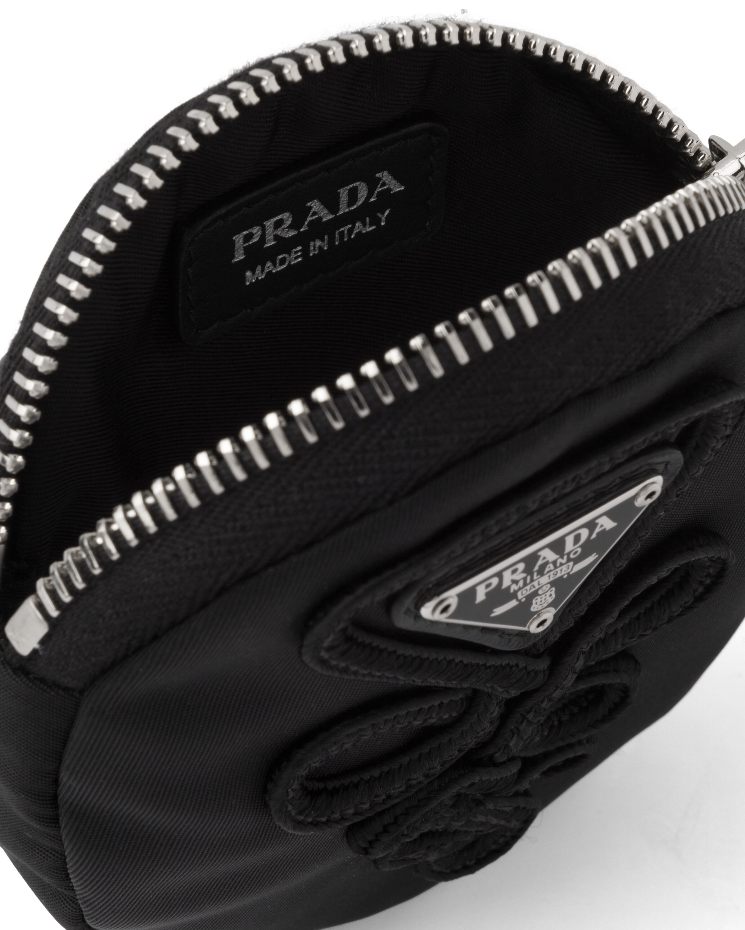 Embroidered nylon necklace bag Prada