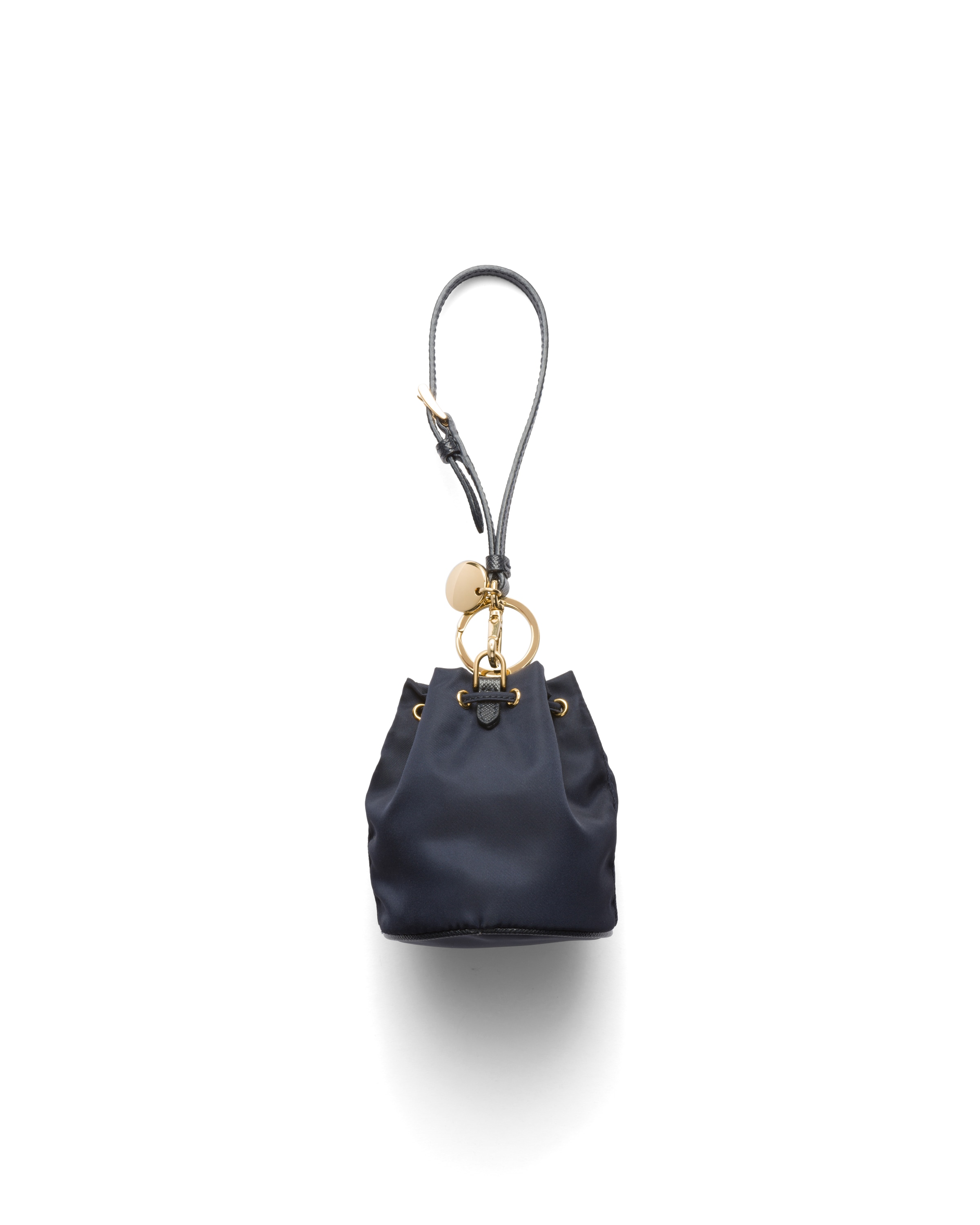 Prada Mini Icon Re-nylon Keychain Charm In Blue