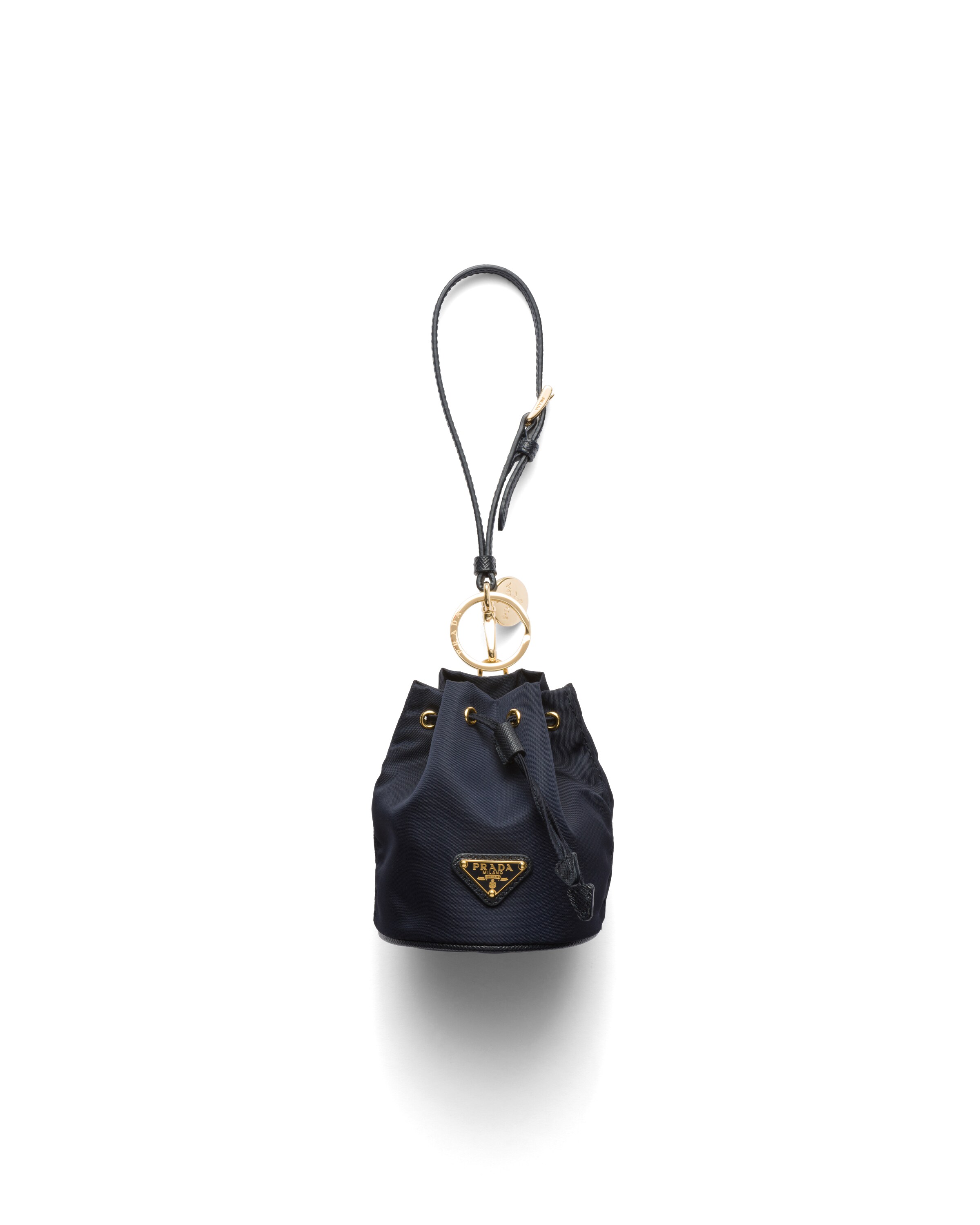 Prada Ciondolo Da Borsa Mini Icon In Re-nylon, Donna, Blu