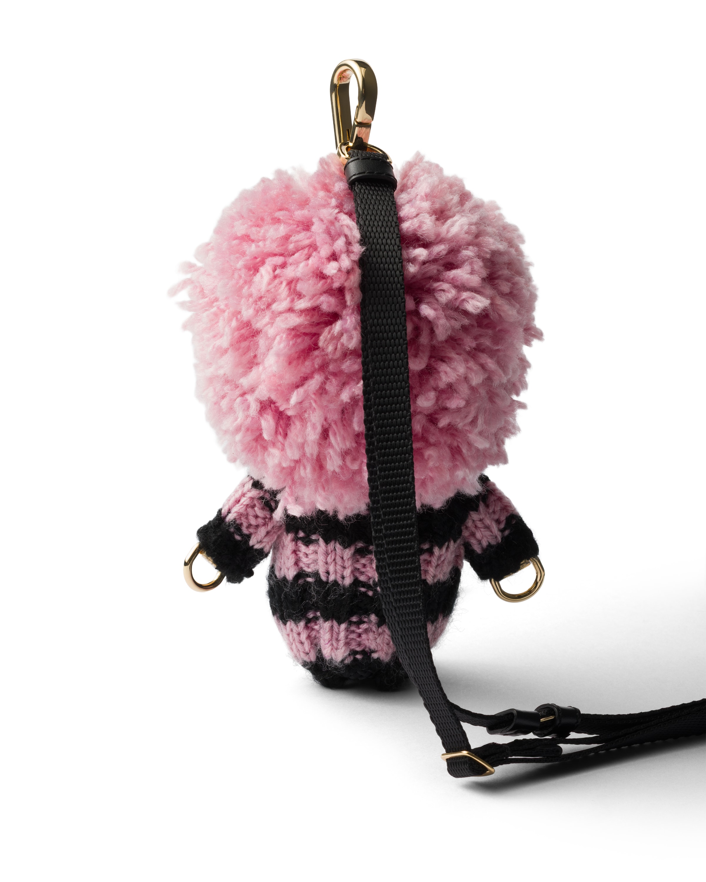 Prada Soft Robot Knit Keychain Charm In Multi