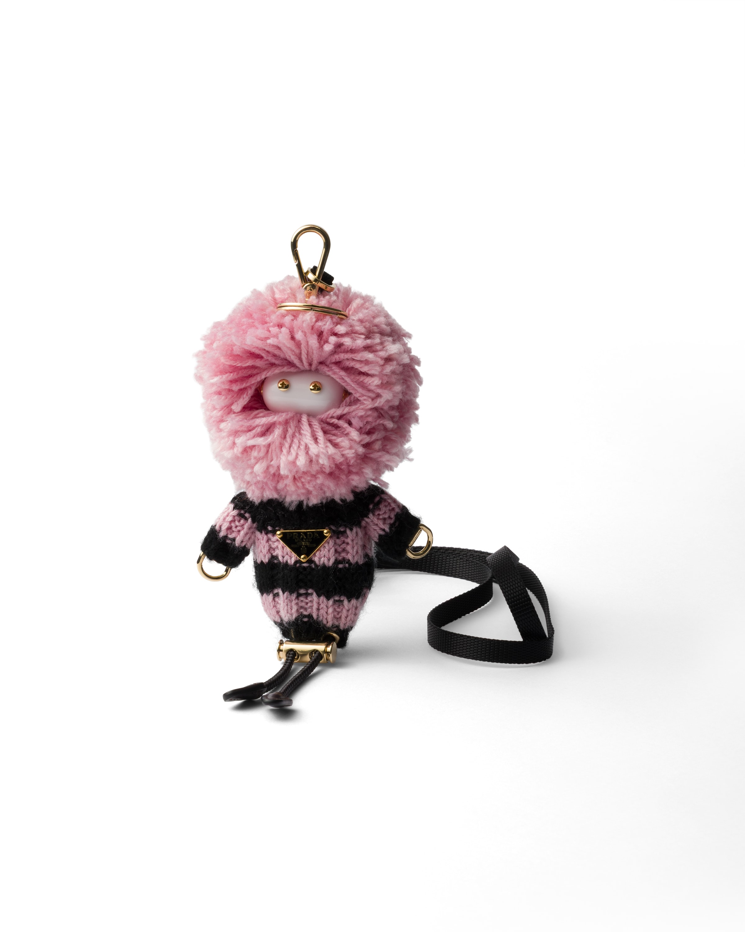 Prada Soft Robot Knit Keychain Charm In Multi