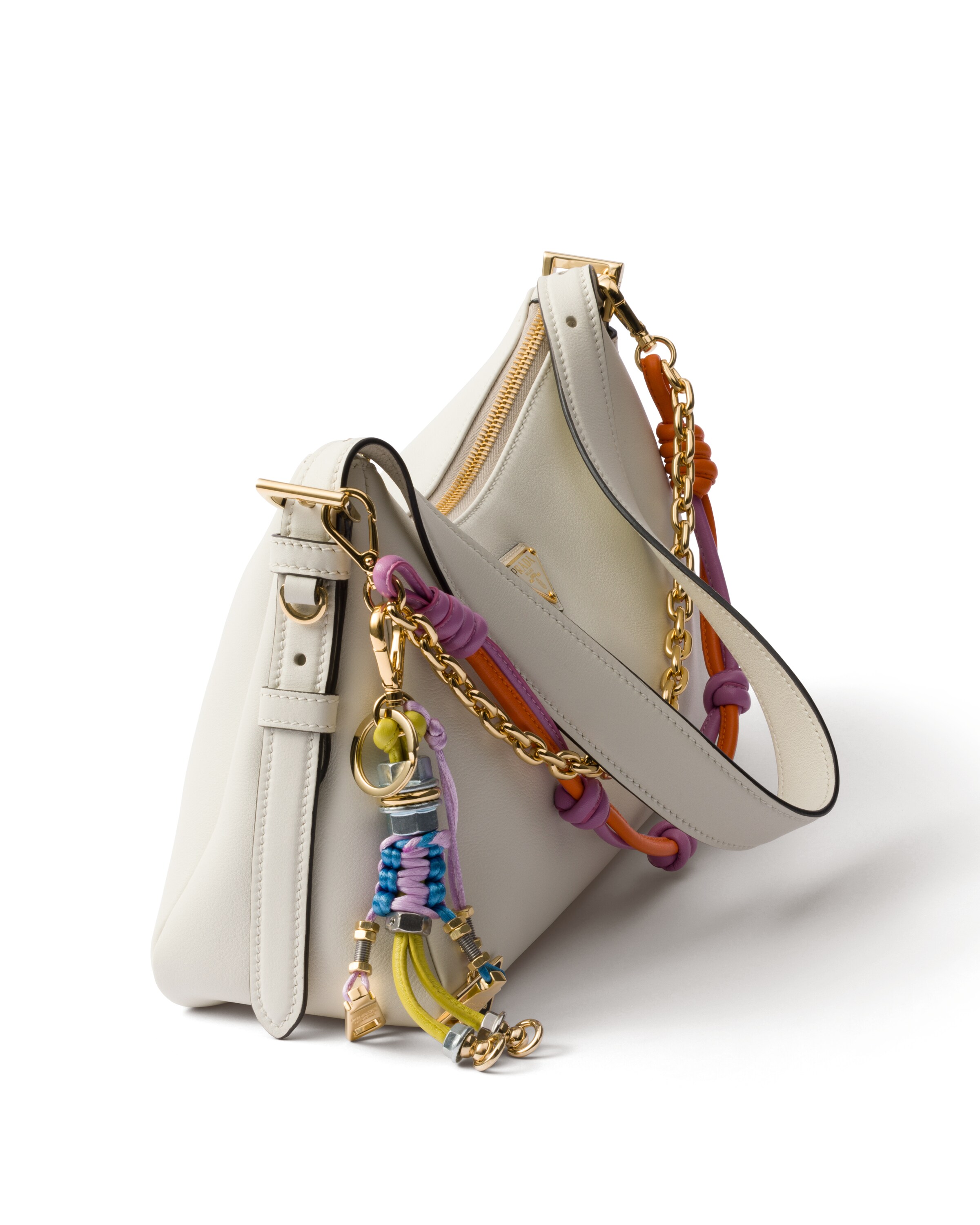 Prada Pop Strings Keychain Charm In Cedar/primrose