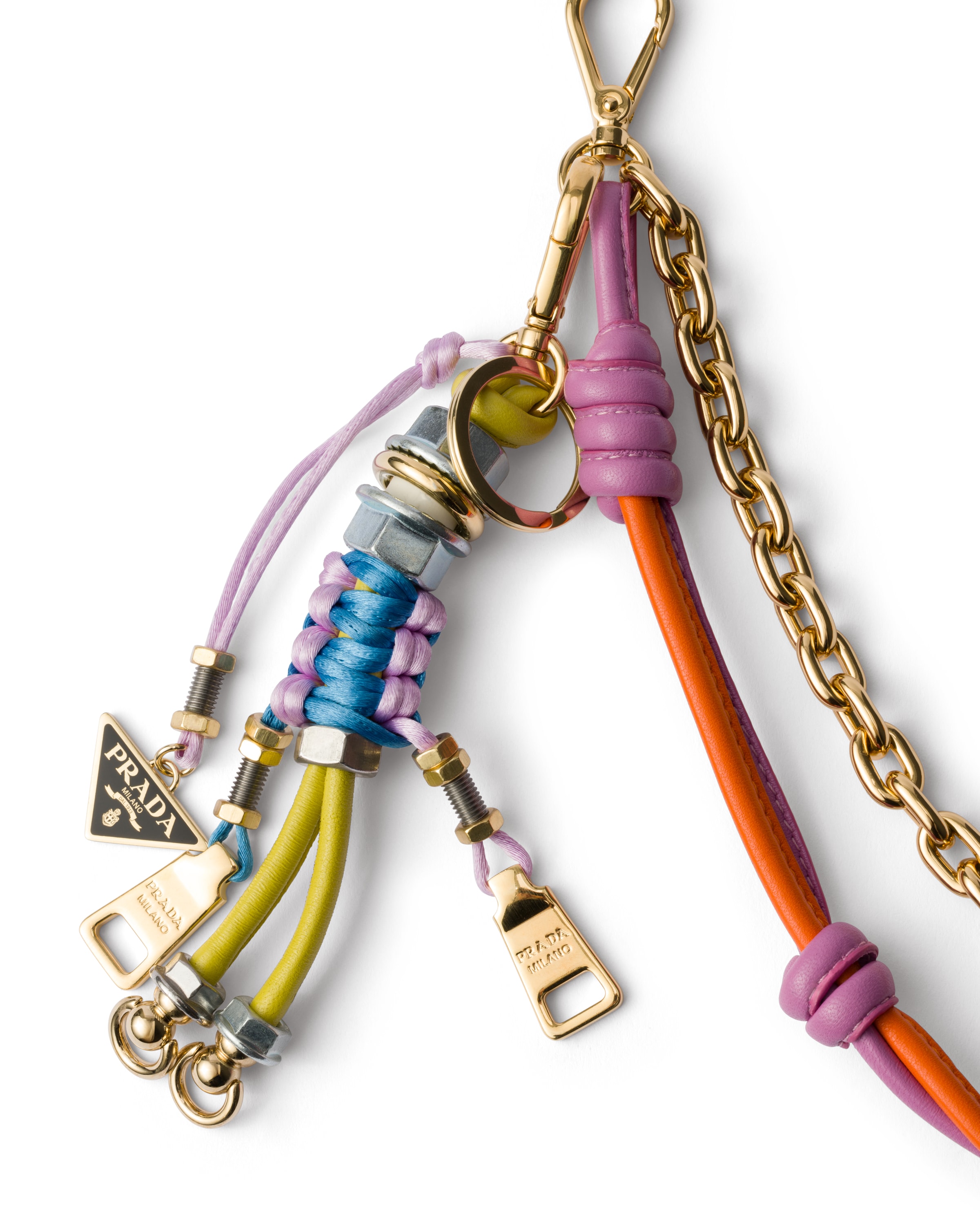 Prada Pop Strings Keychain Charm In Cedar/primrose