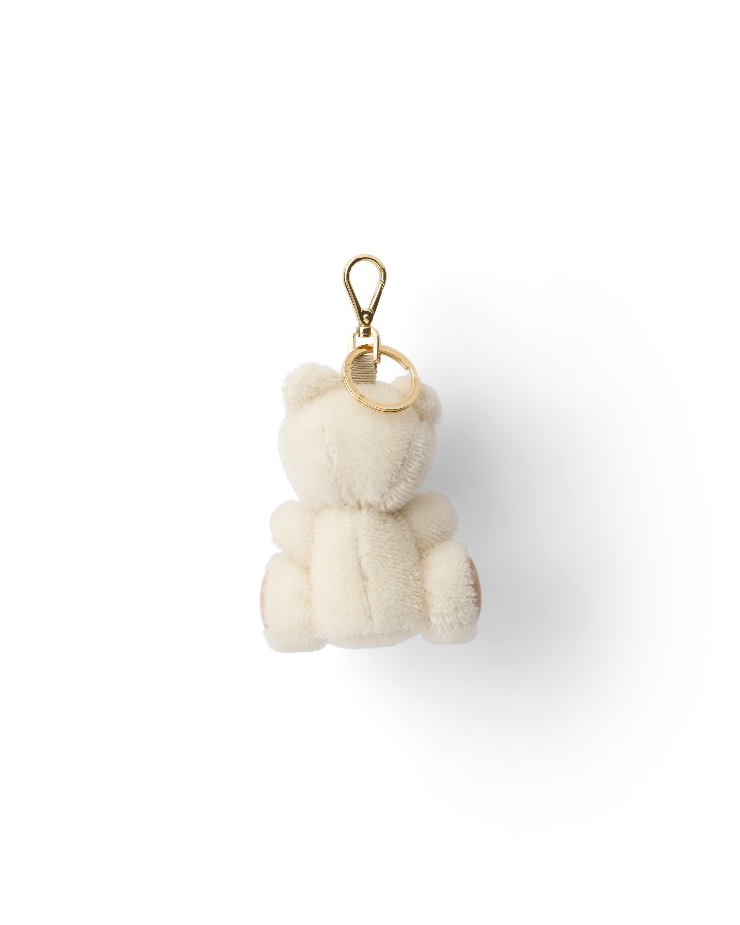 Prada Teddy Bear Key Ring Charm With Metal Ring In Multi