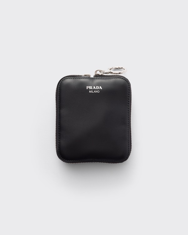 Re-Nylon and leather foldable mini duffel bag - Black Re-Nylon and leather foldable mini duffel bag - Black