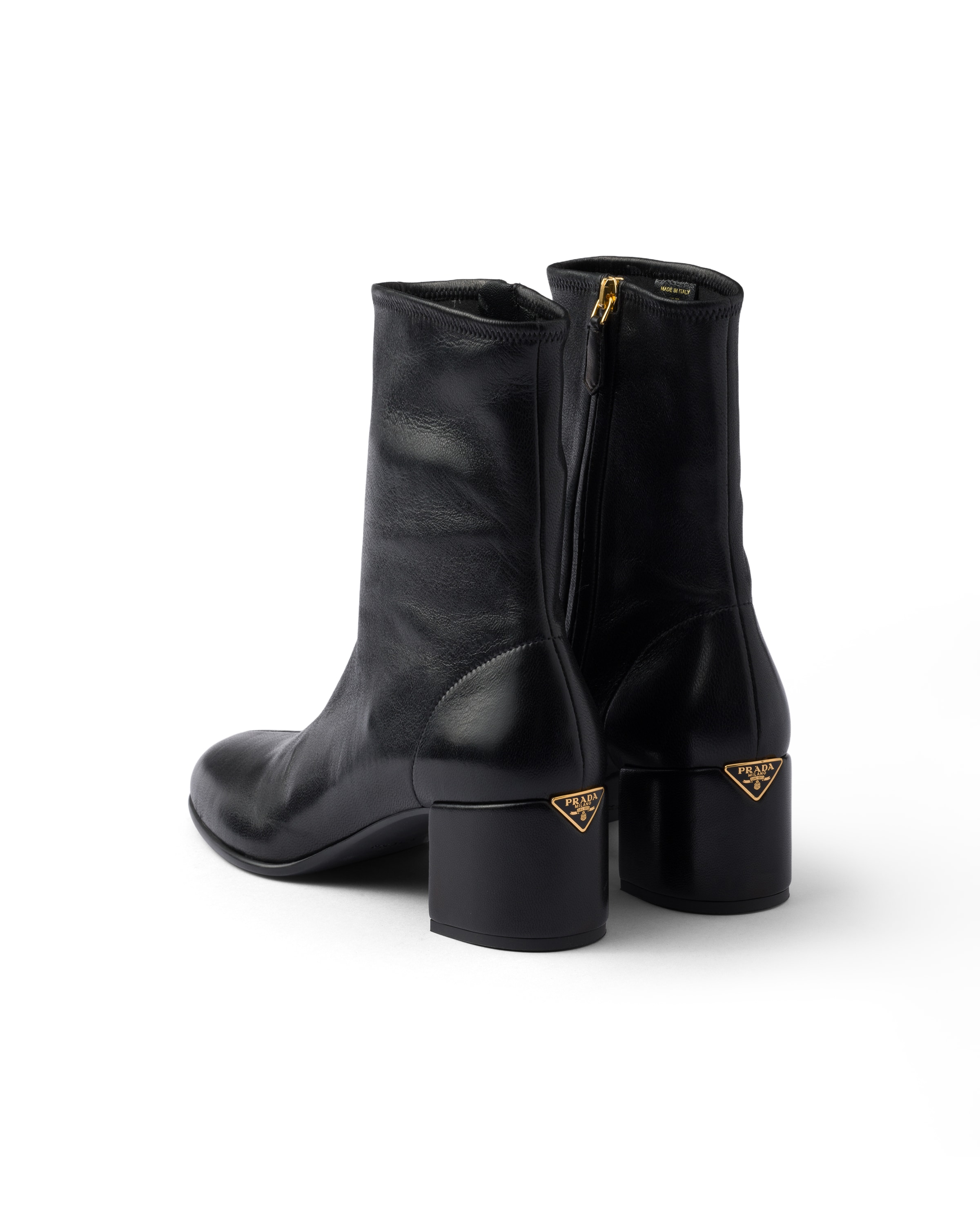 Prada Stretch Nappa Leather Booties In Multi