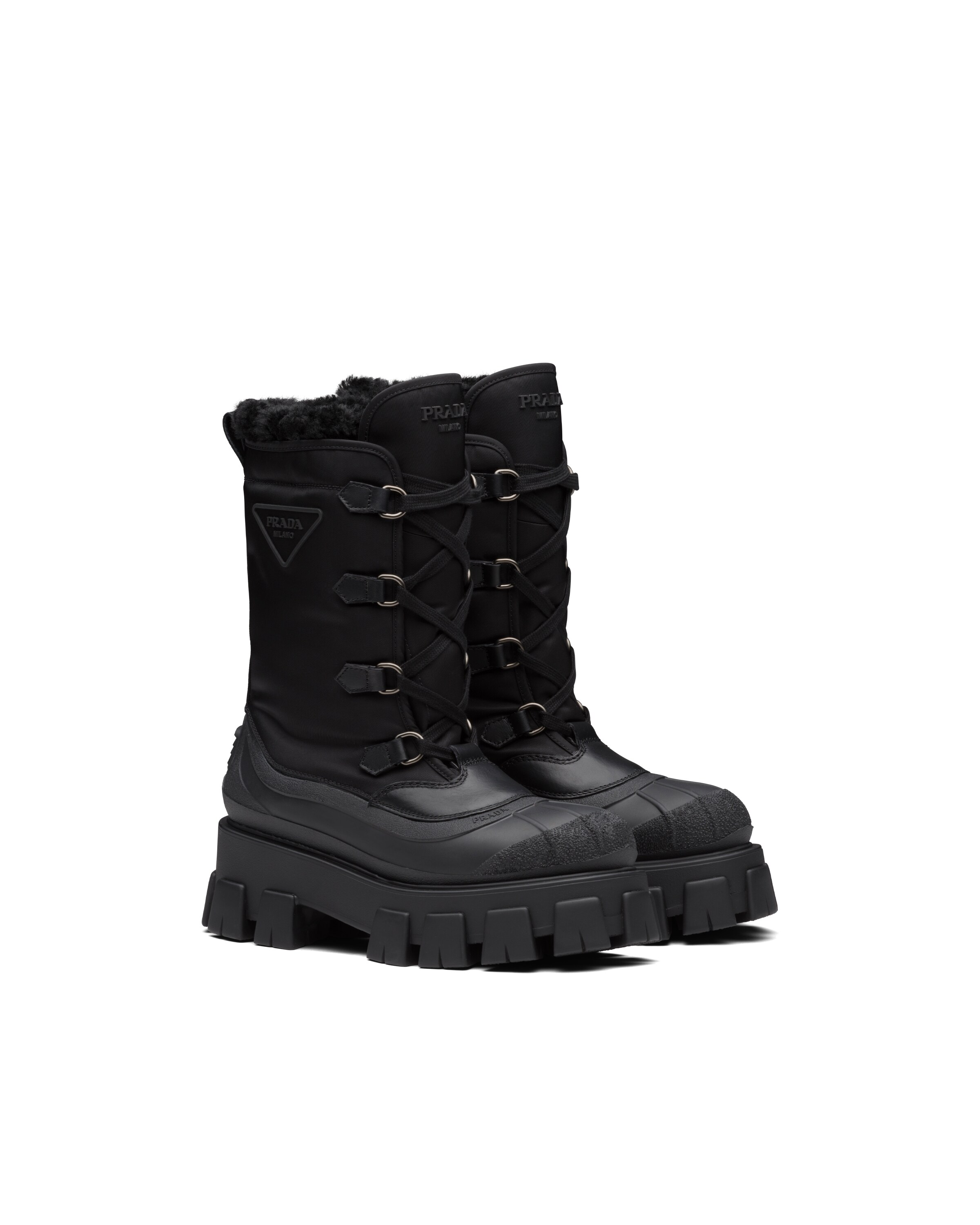 Prada men's monolith boots Clearance