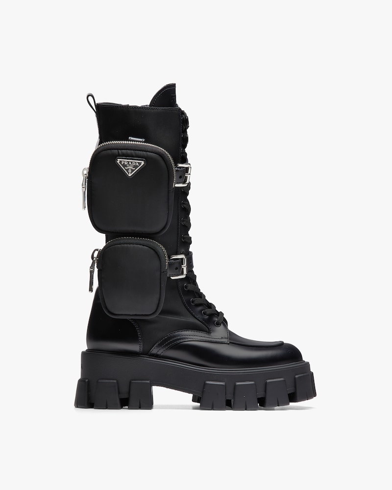 prada color block lace up boot