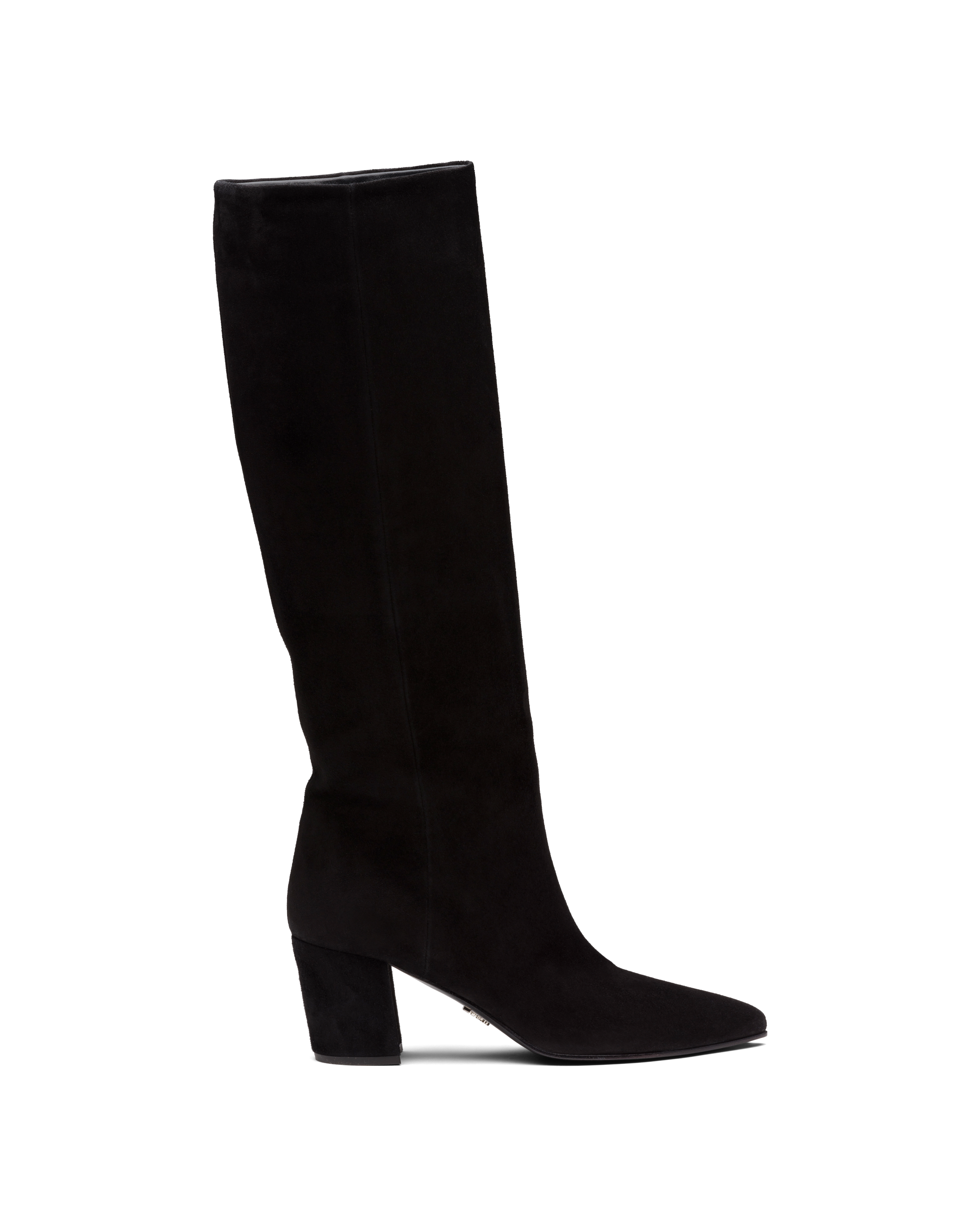 Black suede prada boots Clearance
