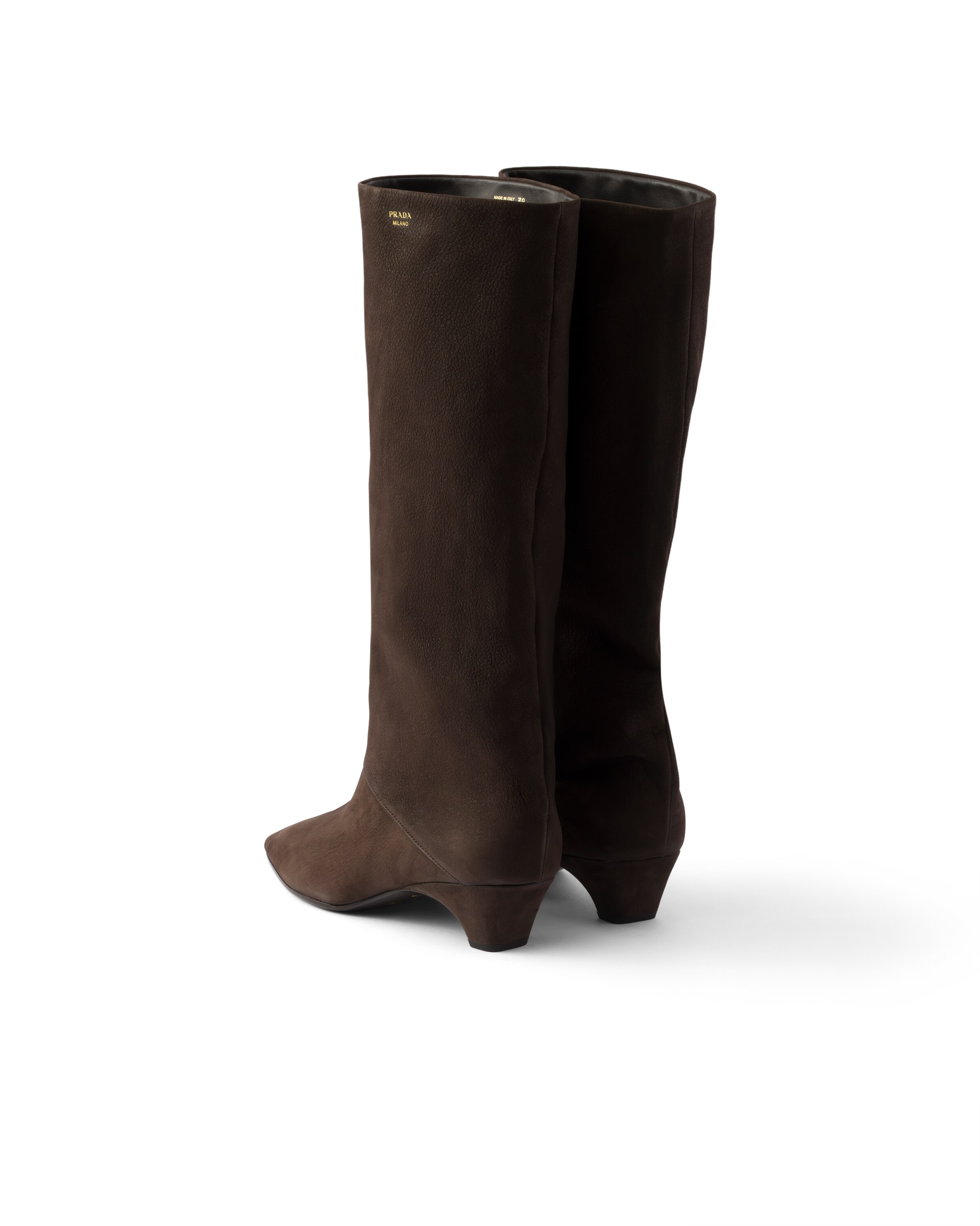 Prada Leather Boots In Brown