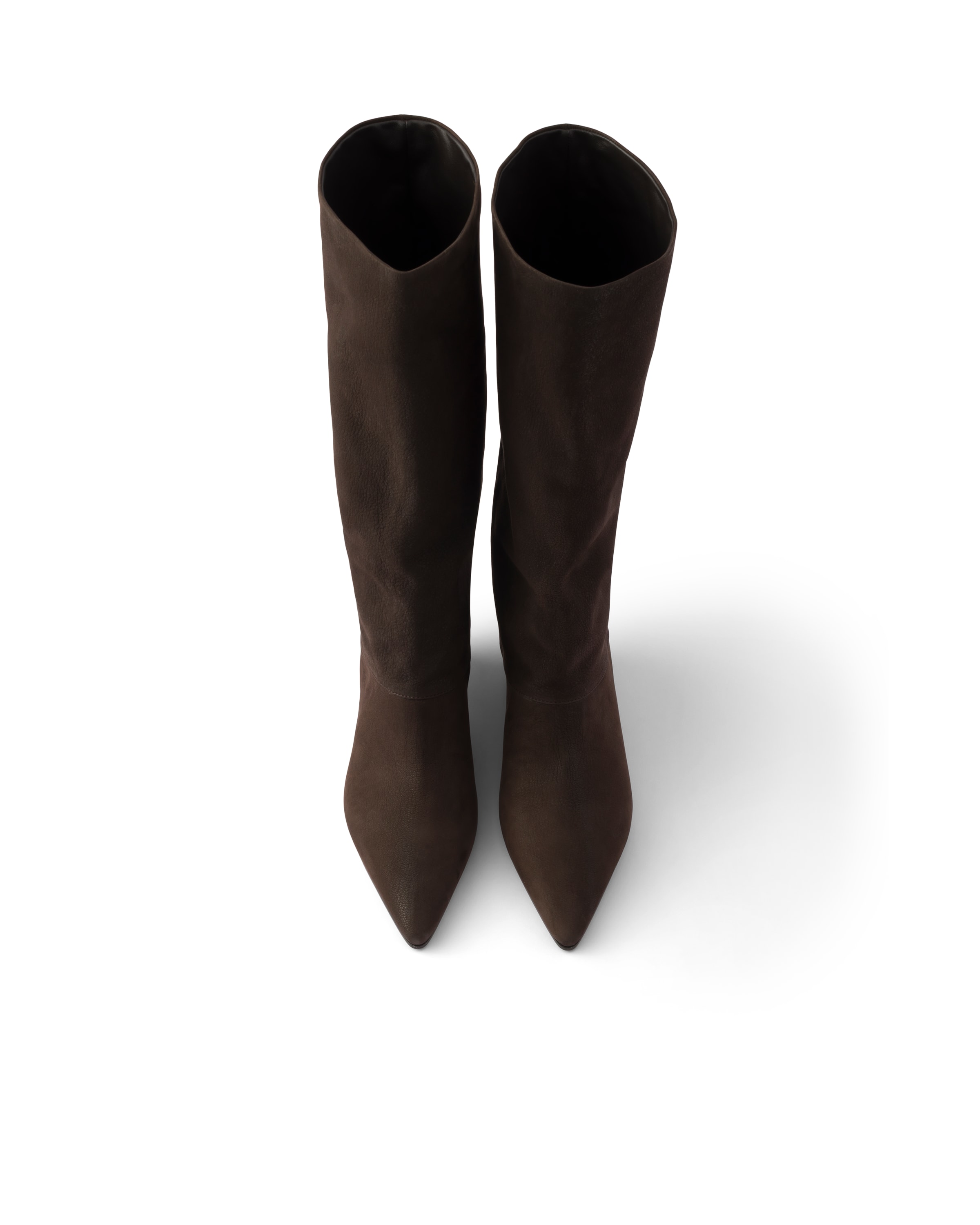Prada Leather Boots In Brown