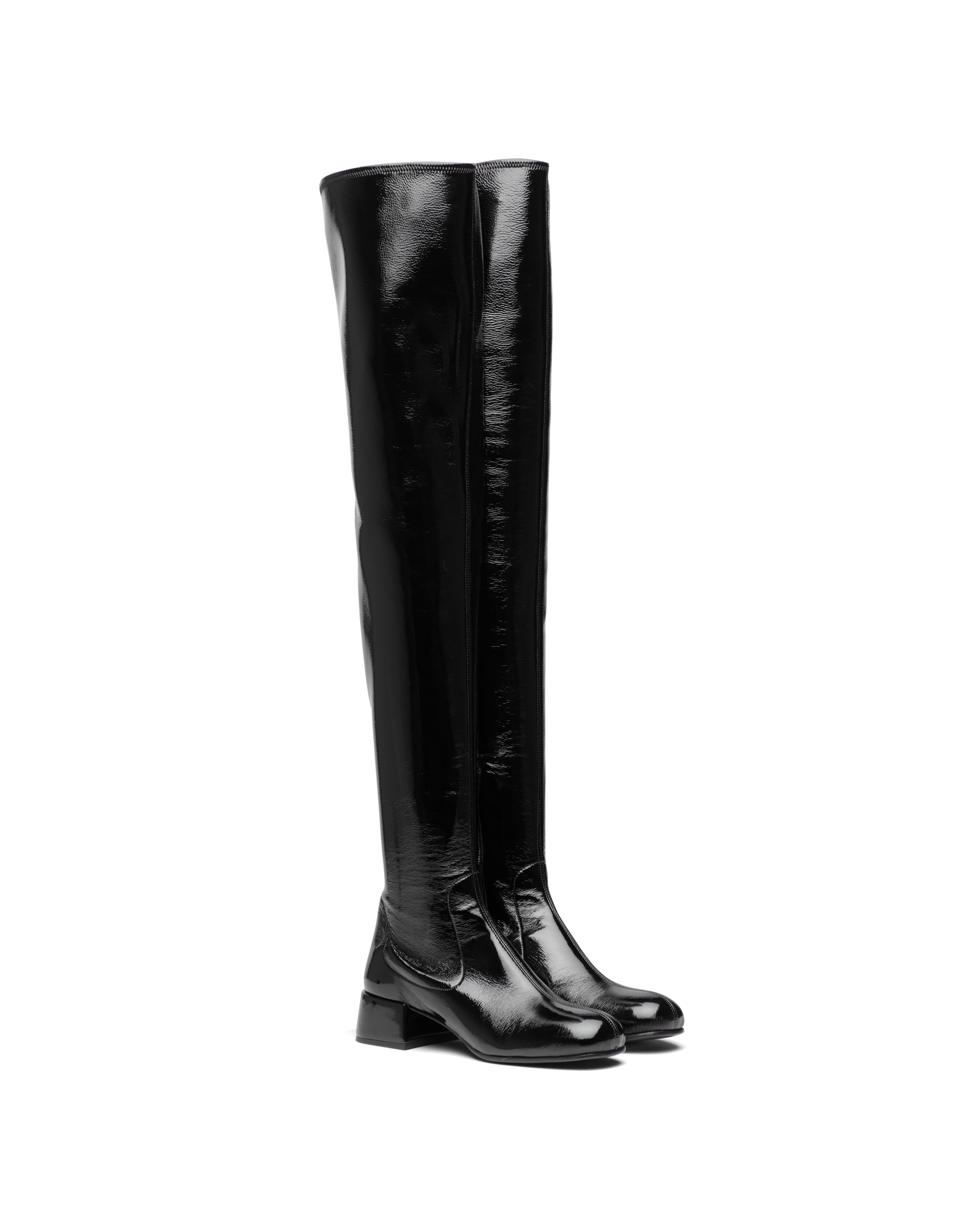 prada riding boots black