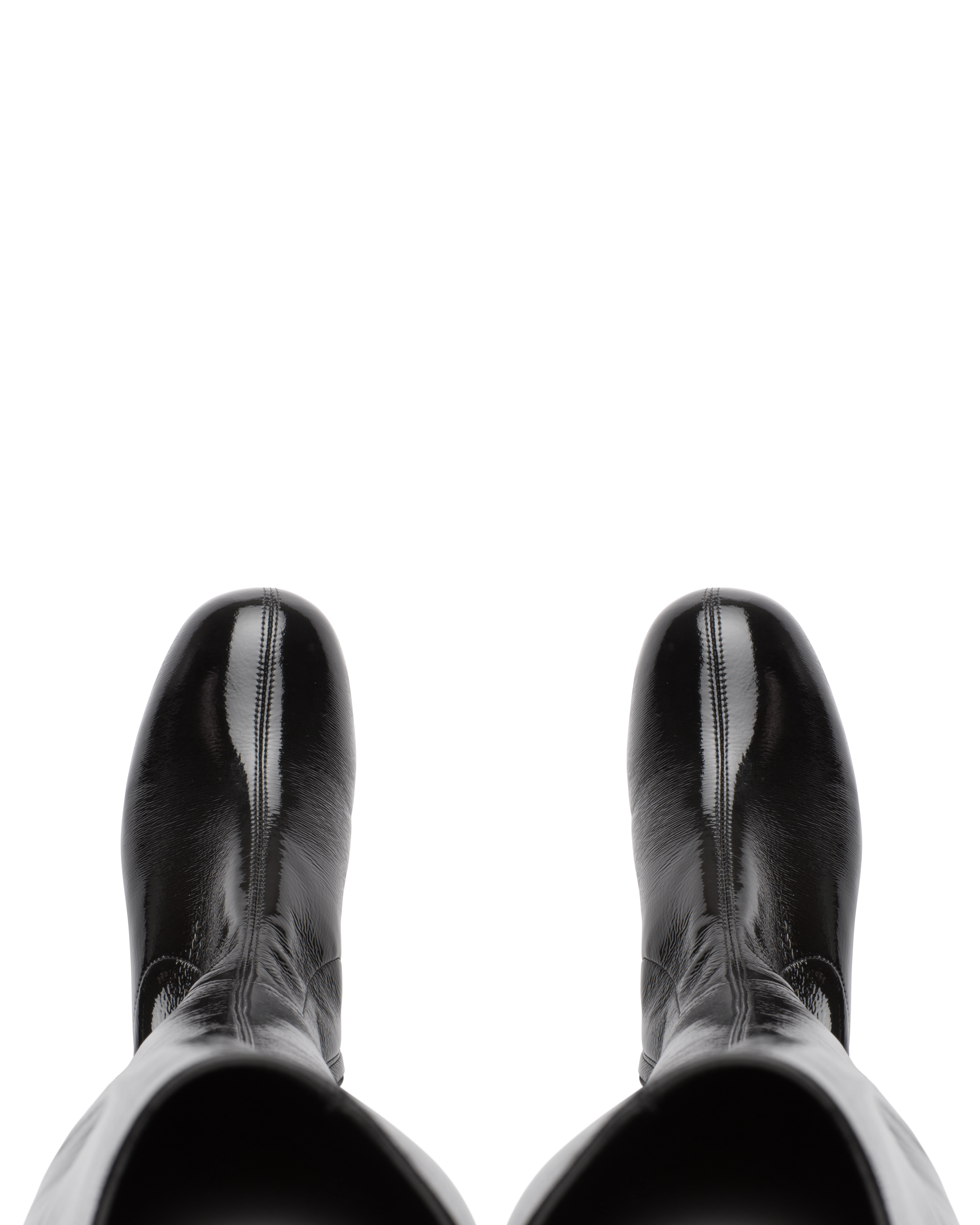 Prada black patent leather boots clearance