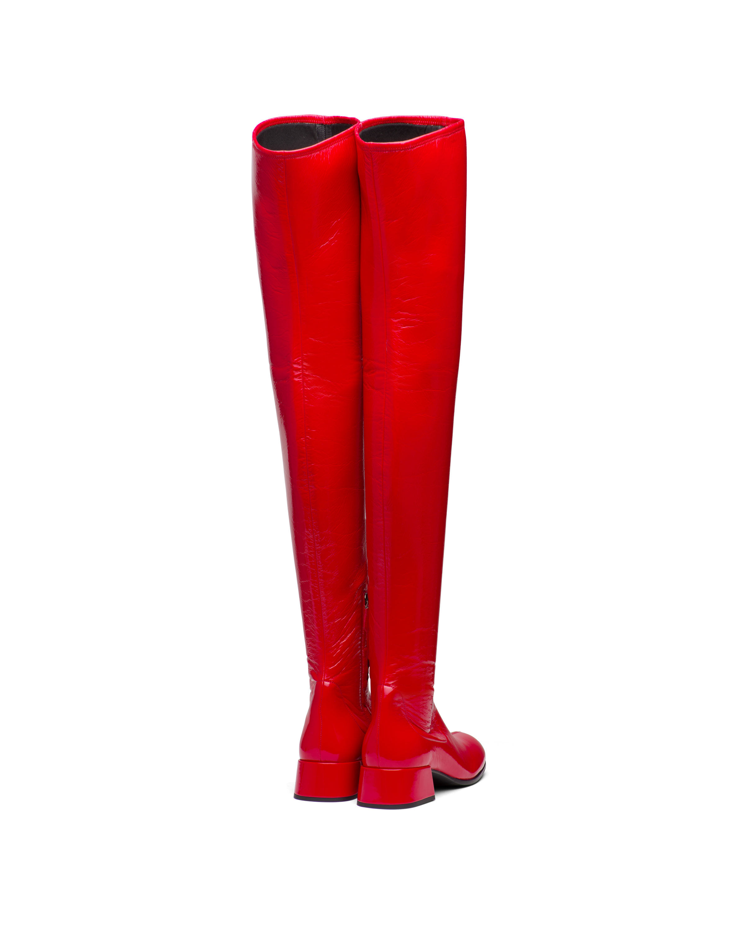 Prada Red Patent Boots 2024 www.alhudapk