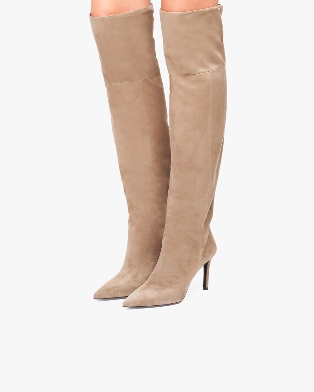 prada suede knee high boots