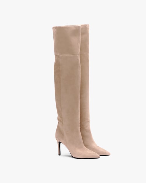 prada suede knee high boots