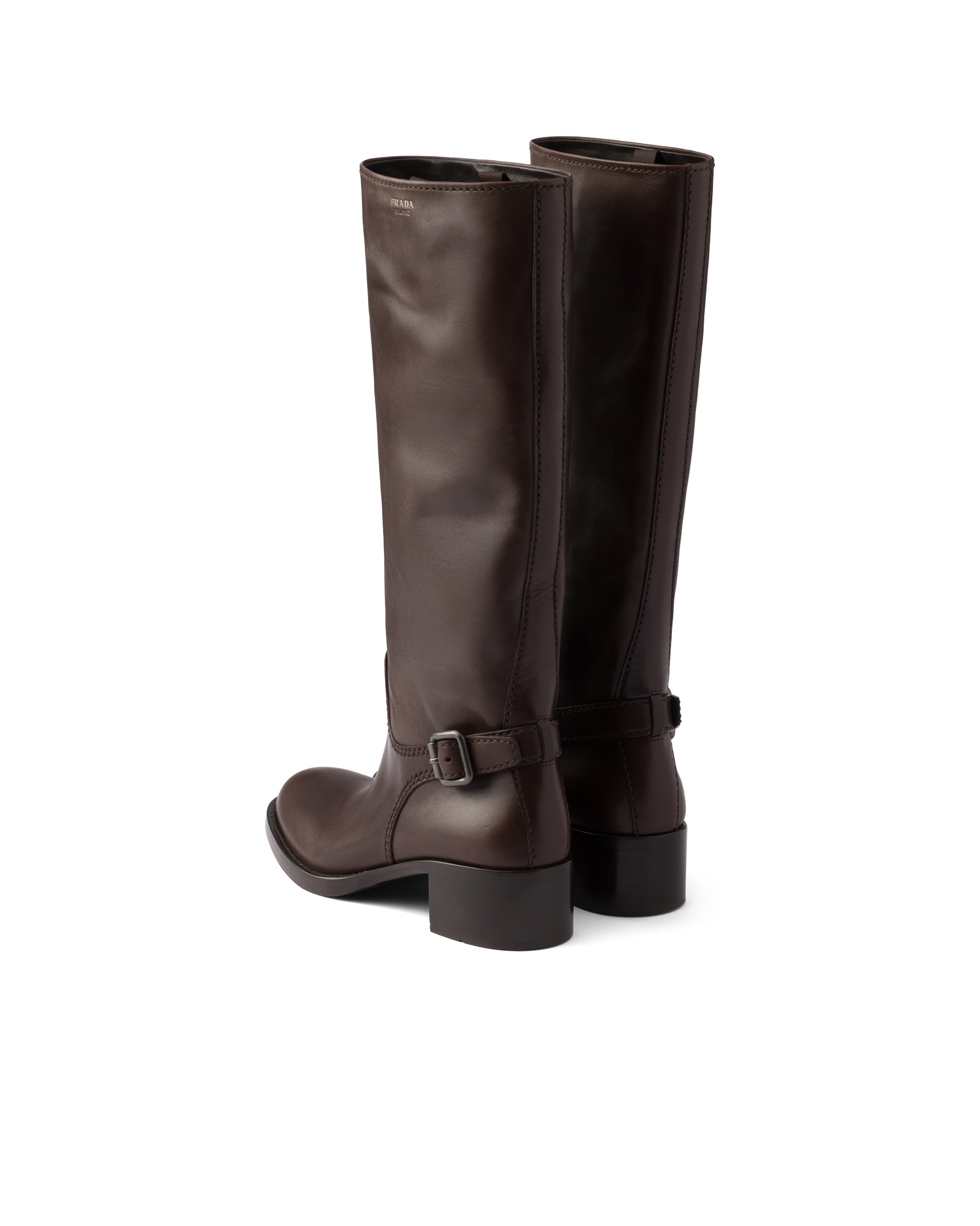Prada Leather Boots In Teak