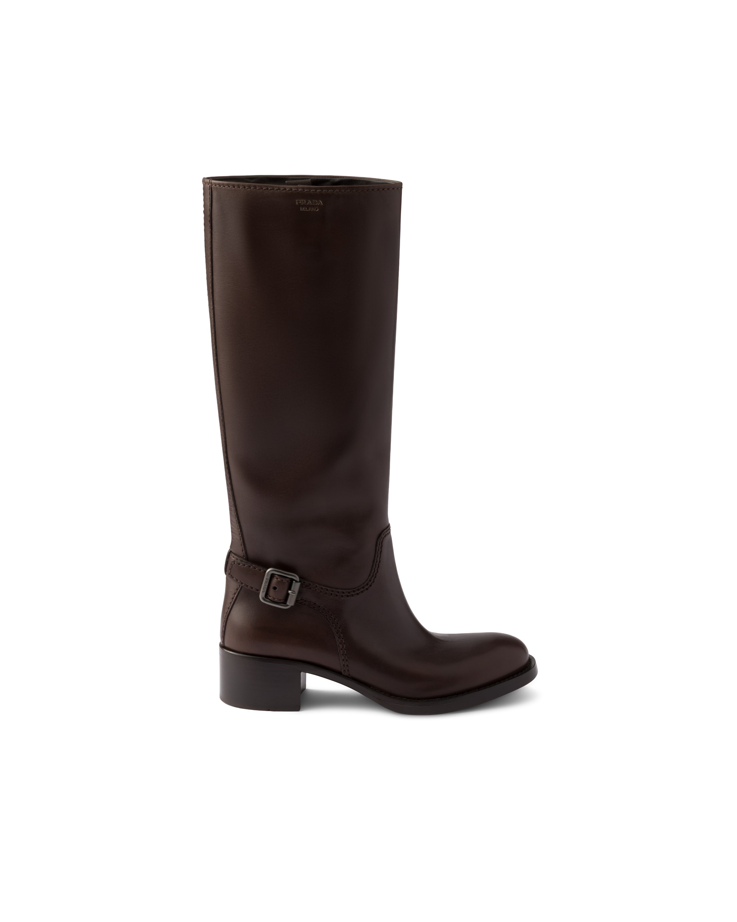 Prada Leather Boots In Teak