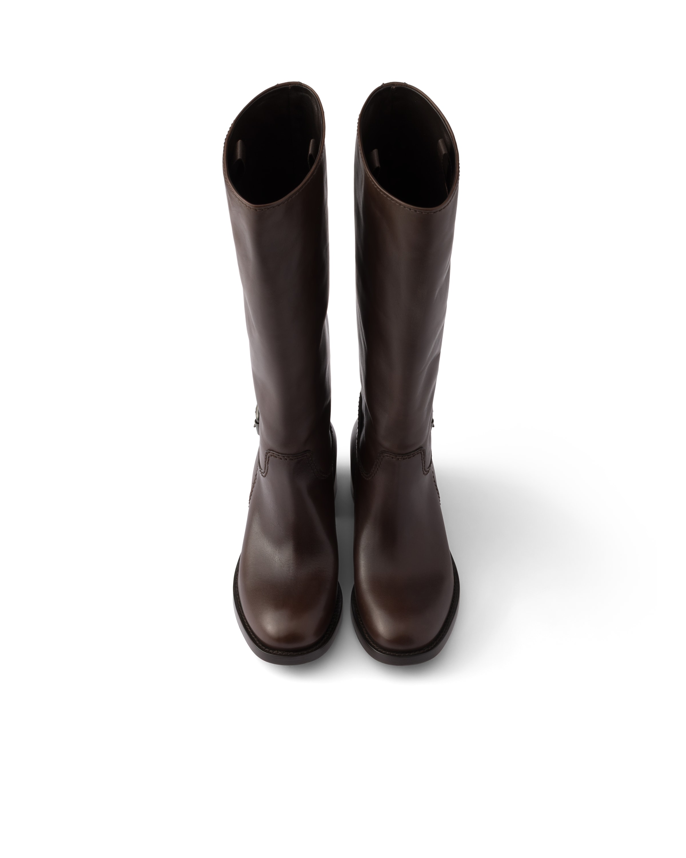 Prada Leather Boots In Teak