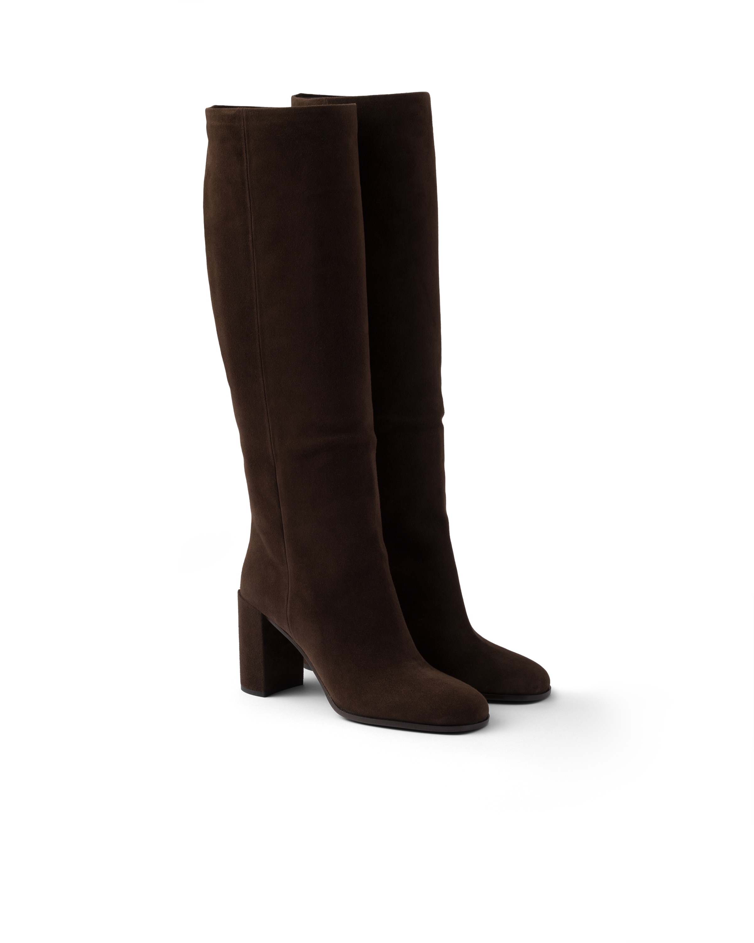 Prada Classic Knee-high Boots In Brown