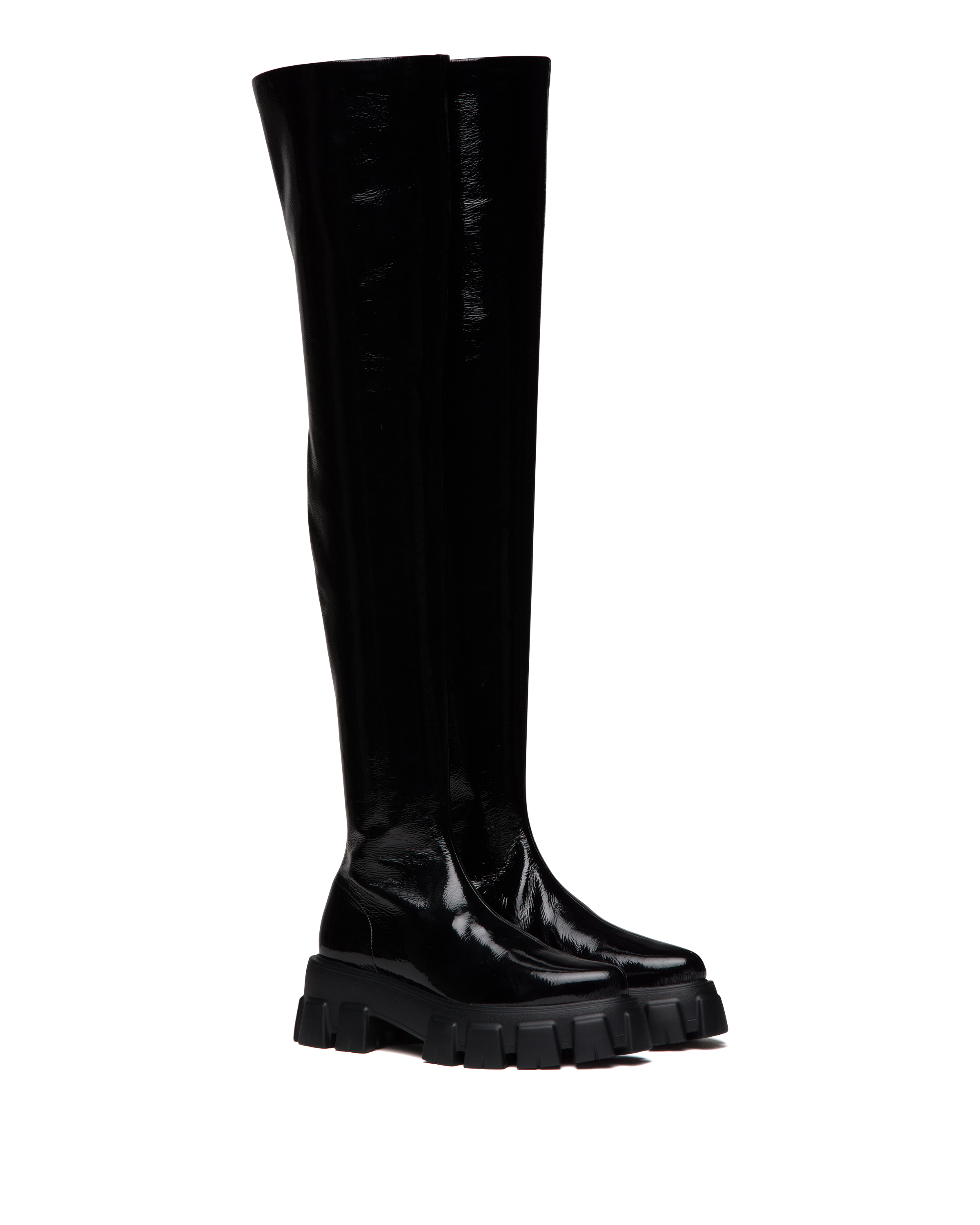 prada patent boots